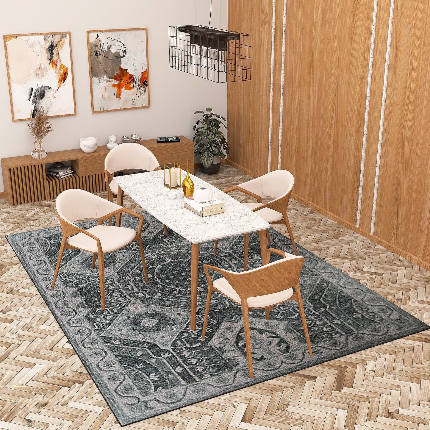 Premium Hand-Tufted Rug Made of 100% Wool - Castilo - 8x10 Feet