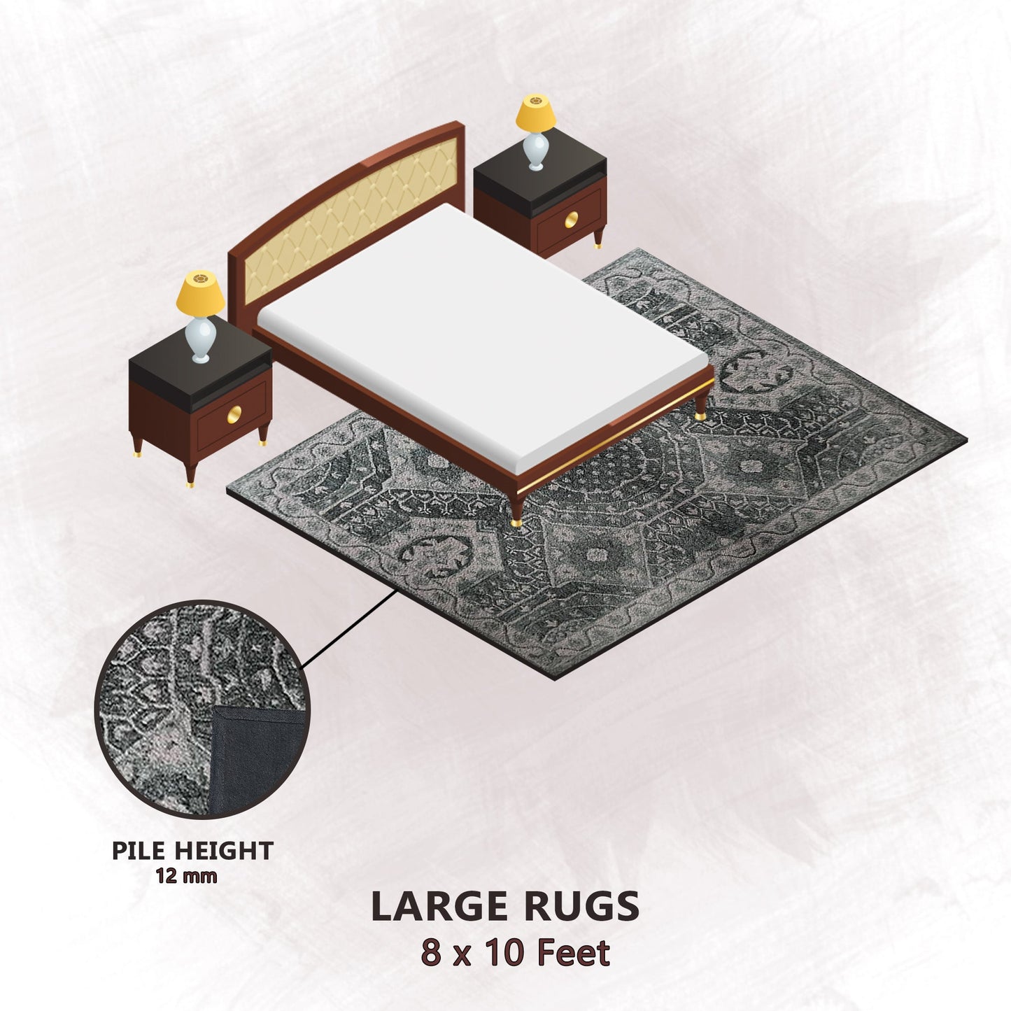 Premium Hand-Tufted Rug Made of 100% Wool - Castilo - 8x10 Feet