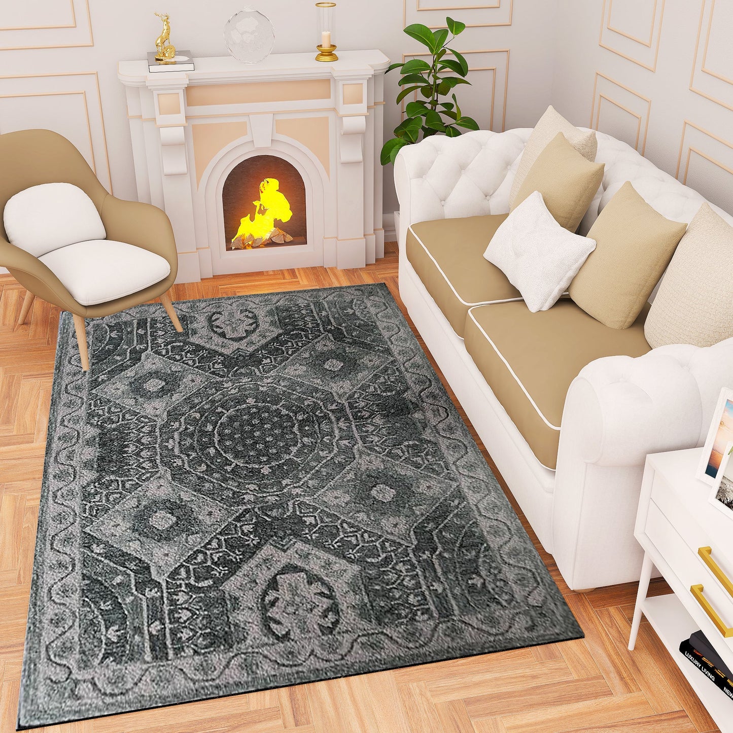 Premium Hand-Tufted Rug Made of 100% Wool - Castilo - 3x5 Feet