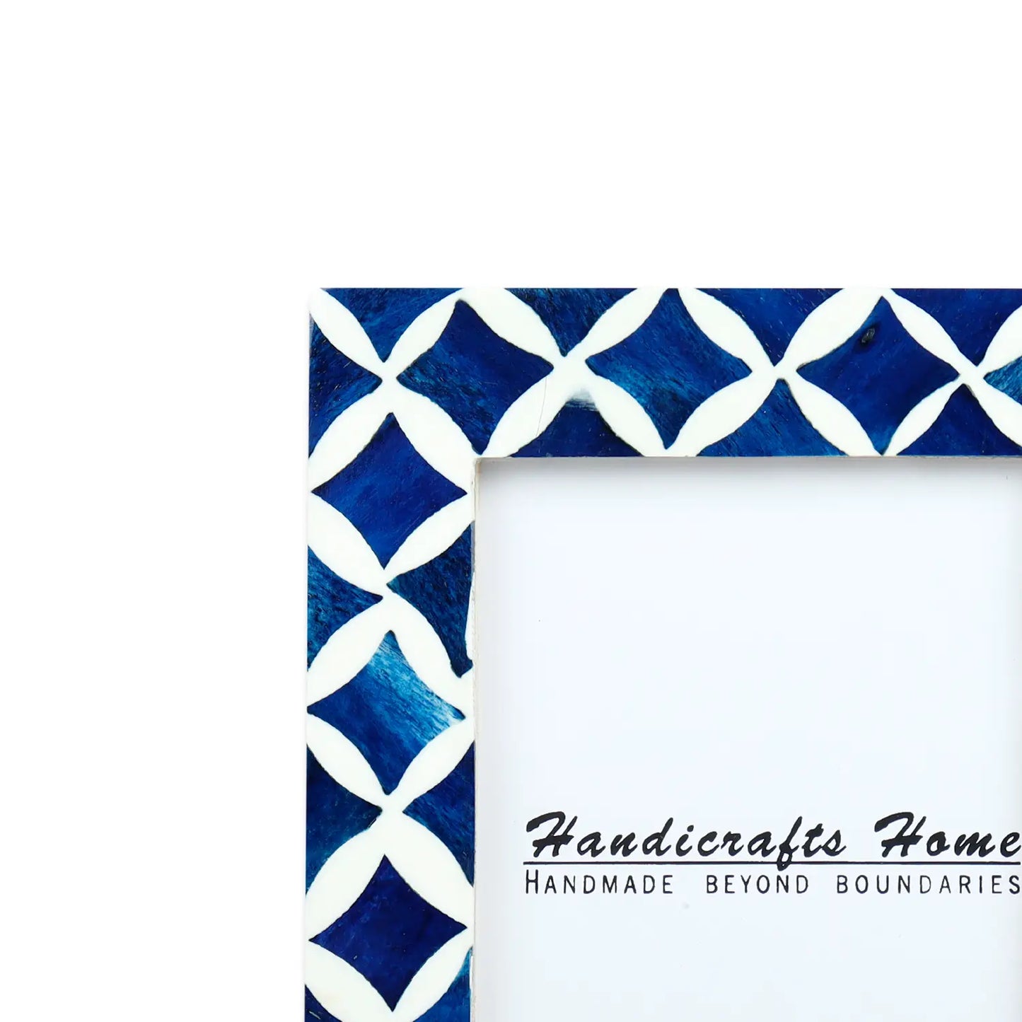 Picture Frames Indigo Mosaic Star Pattern Bone & Resin Inlay Collection, 4x6