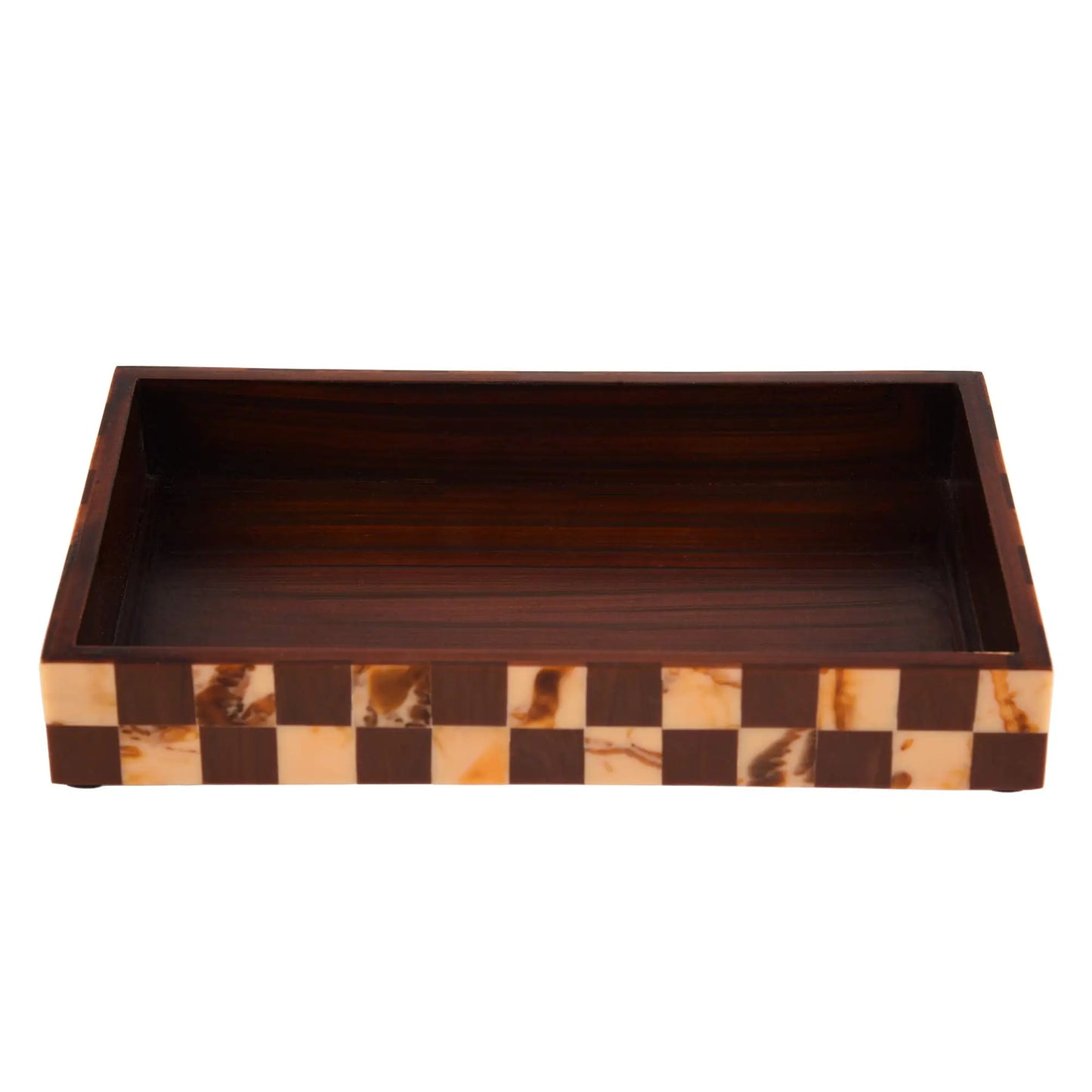 Countertop and Vanity Tray - Parlour Gambit Pattern Brown 10x6 Inches