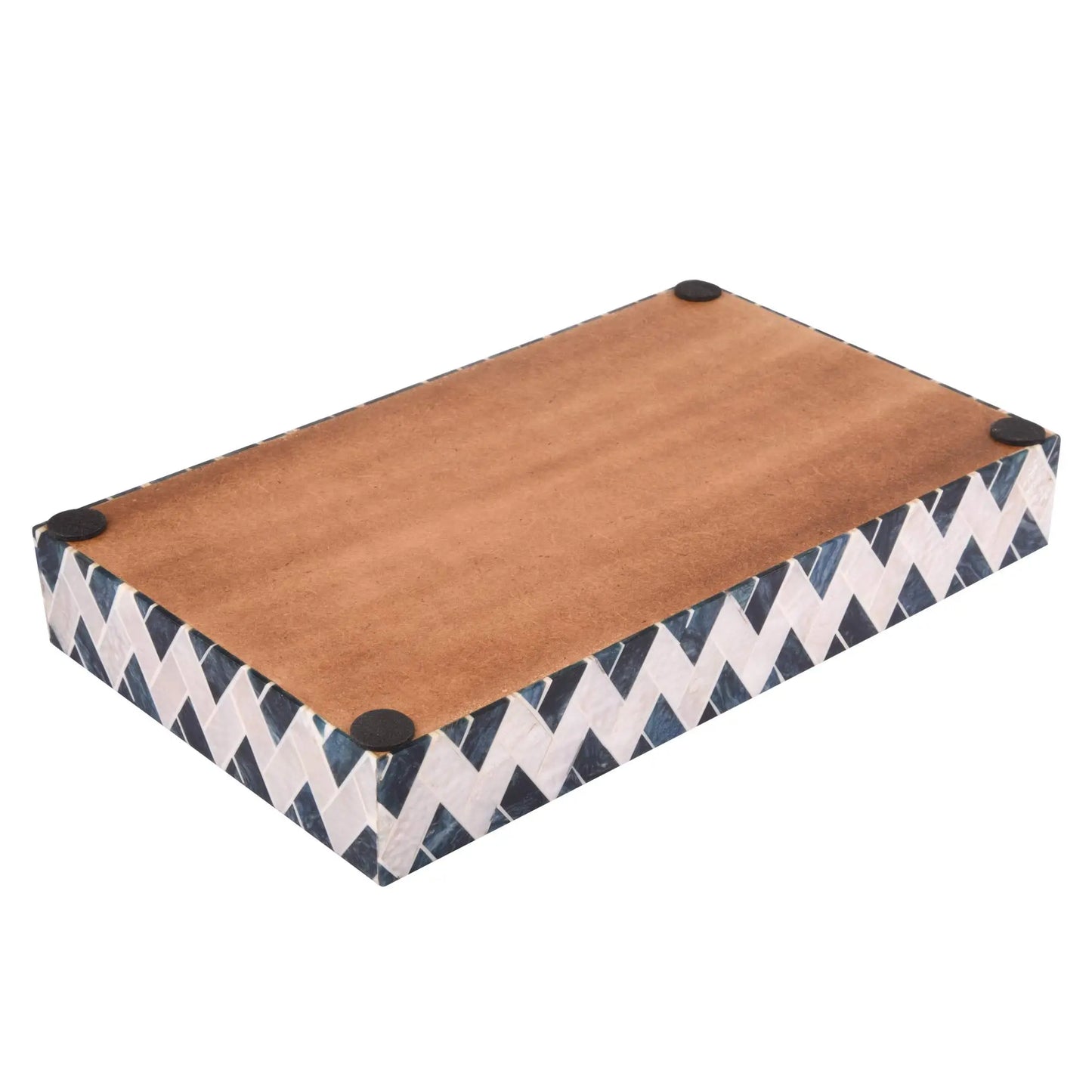 Countertop and Vanity Tray - Parlour Tavla Collection Black and White 10x6 inches