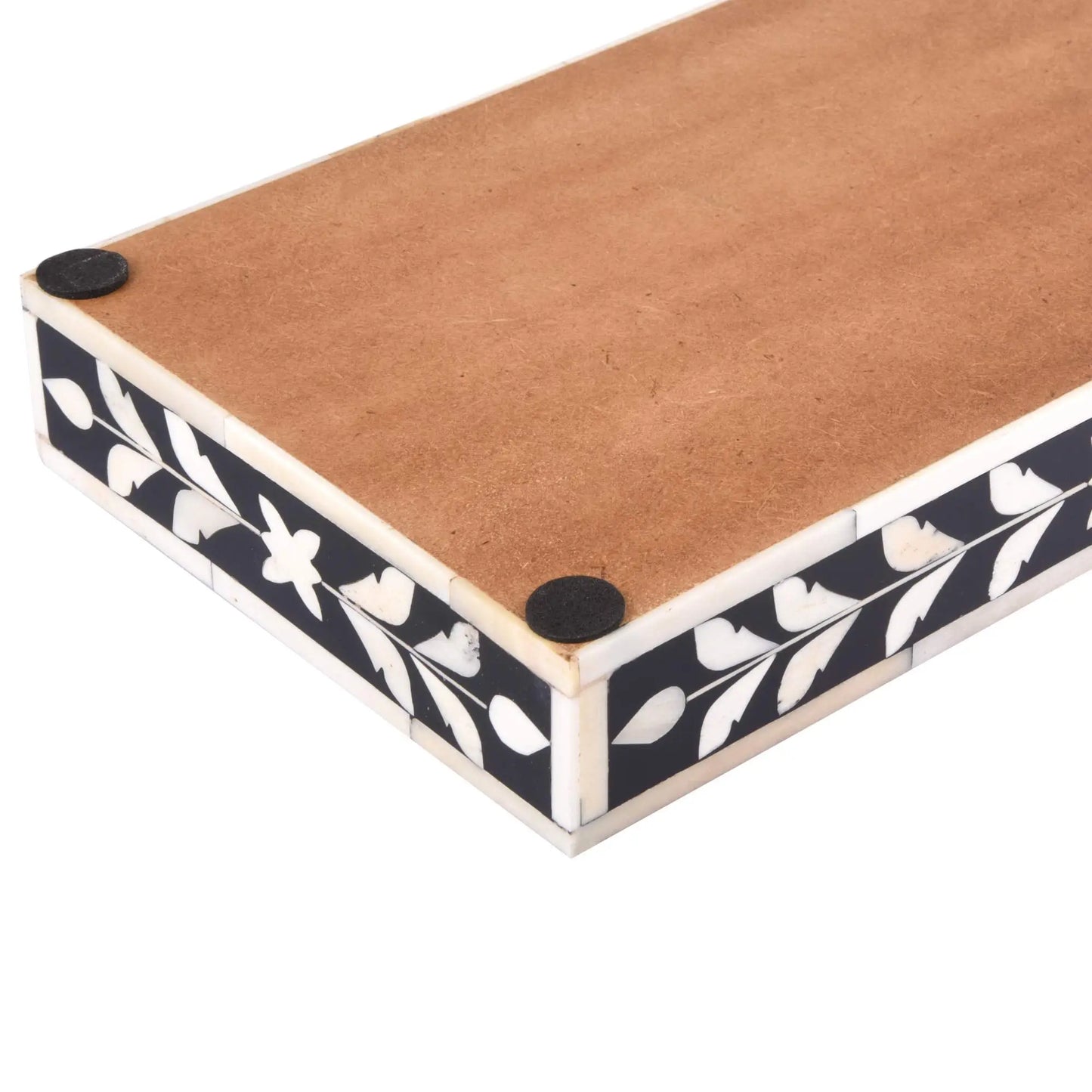 Countertop and Vanity Tray - Parlour Whist Pattern Black & White 10x6 Inches
