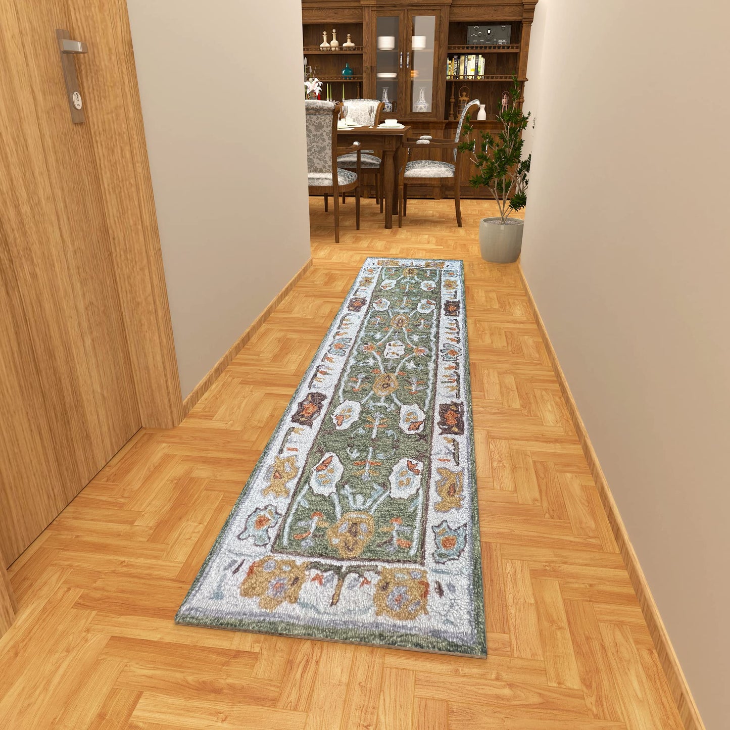 Premium Hand-Tufted Rug Made of 100% Wool - Spring Atlas - 2x10 Feet