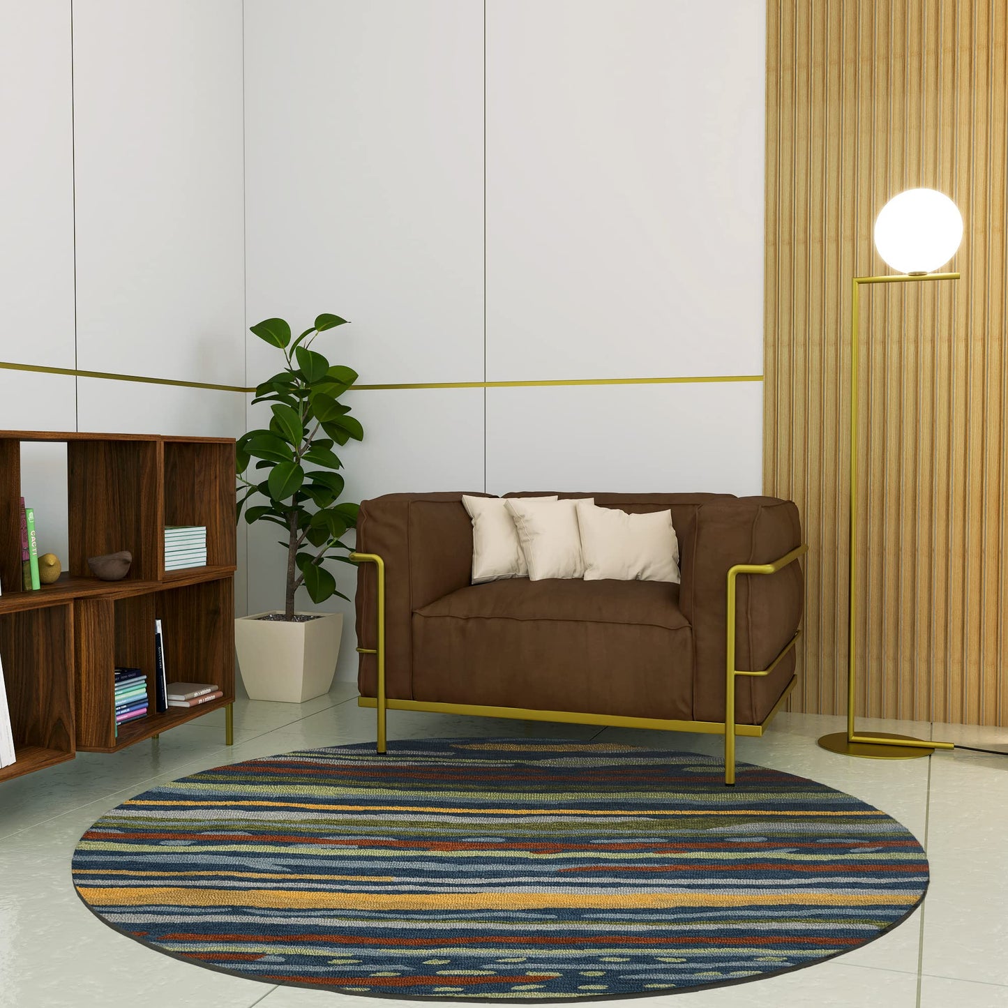 Premium Hand-Tufted Rug Made of 100% Wool - Spring Coast - 5x5 Feet