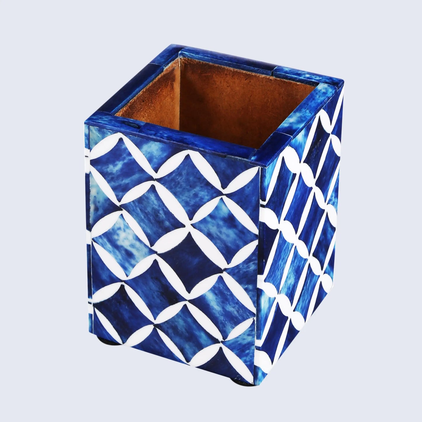 3x4 Pen & Pencil Holder Mosaic Star Pattern - in Blue, Grey