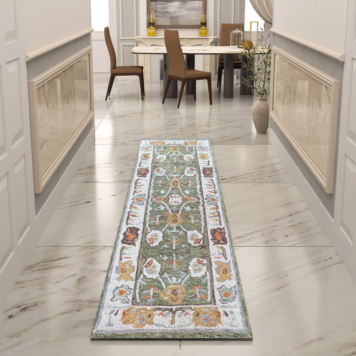 Premium Hand-Tufted Rug Made of 100% Wool - Spring Atlas - 2x6 Feet