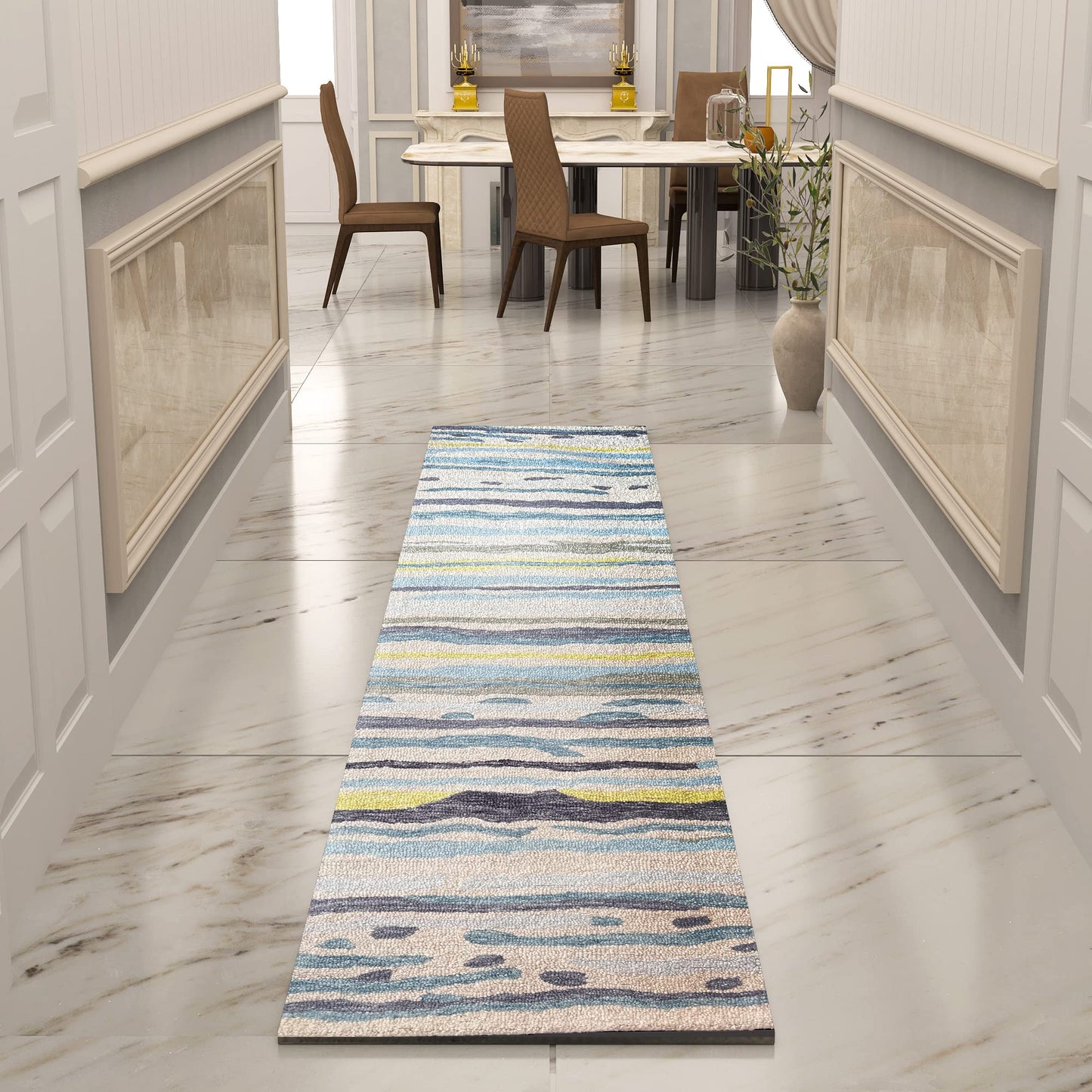 Premium Hand-Tufted Rug Made of 100% Wool - Winter Coast - 2x6 Feet