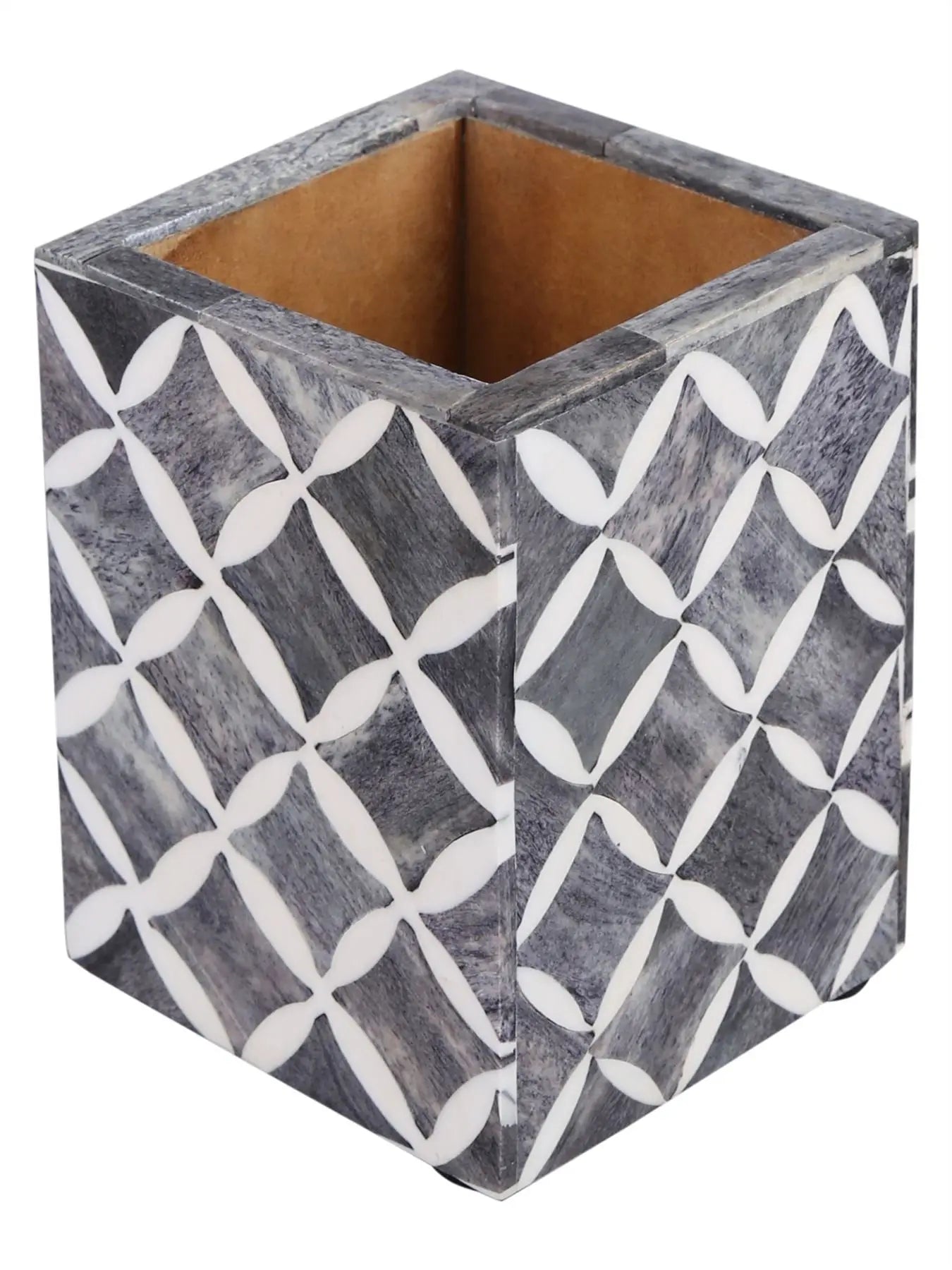 3x4 Pen & Pencil Holder Mosaic Star Pattern - in Blue, Grey