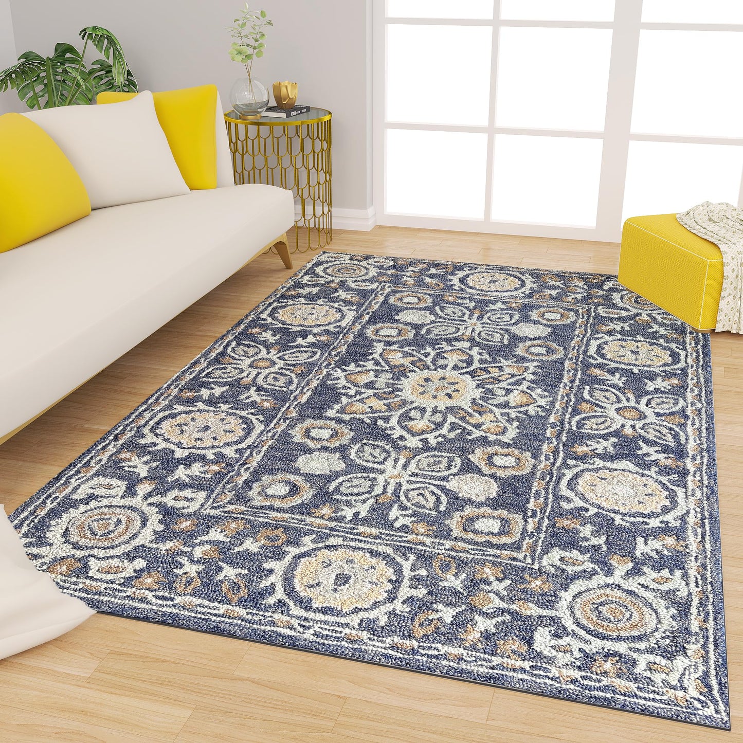 Premium Hand-Tufted Rug Made of 100% Wool - Nomadic Sun - 4x6 Feet