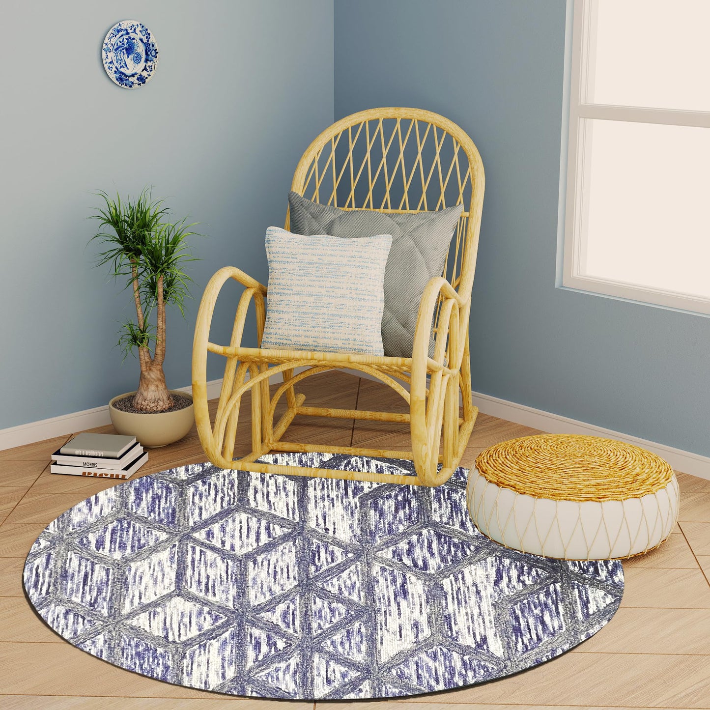Premium Hand-Tufted Rug Made of 100% Wool - Artic Crystal - 5x5 Feet