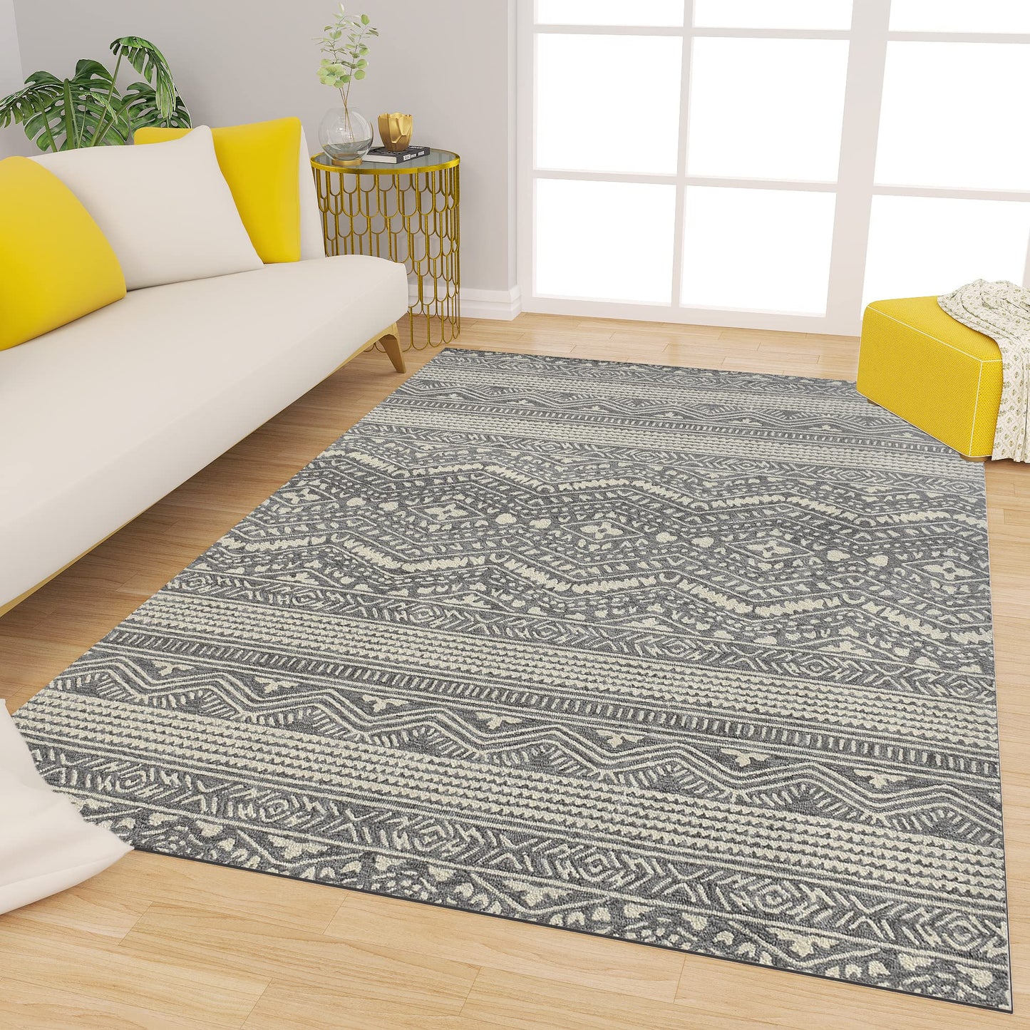 Premium Hand-Tufted Rug Made of 100% Wool - Midnight Mist - 3x5 Feet