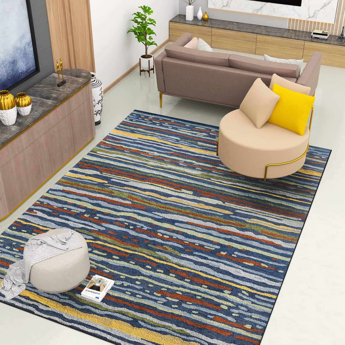 Premium Hand-Tufted Rug Made of 100% Wool - Spring Coast - 9x12 Feet