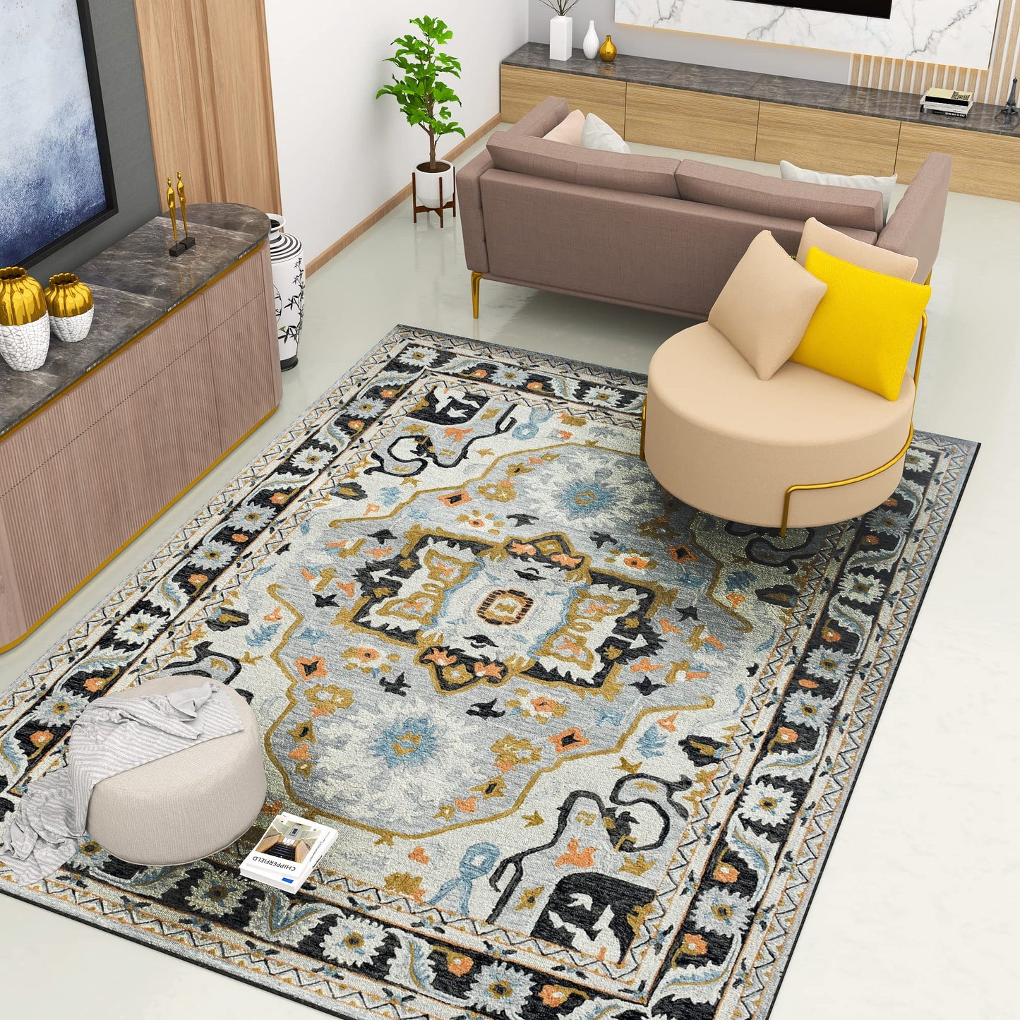 Premium Hand-Tufted Rug Made of 100% Wool - Northern Tale - 9x12 Feet