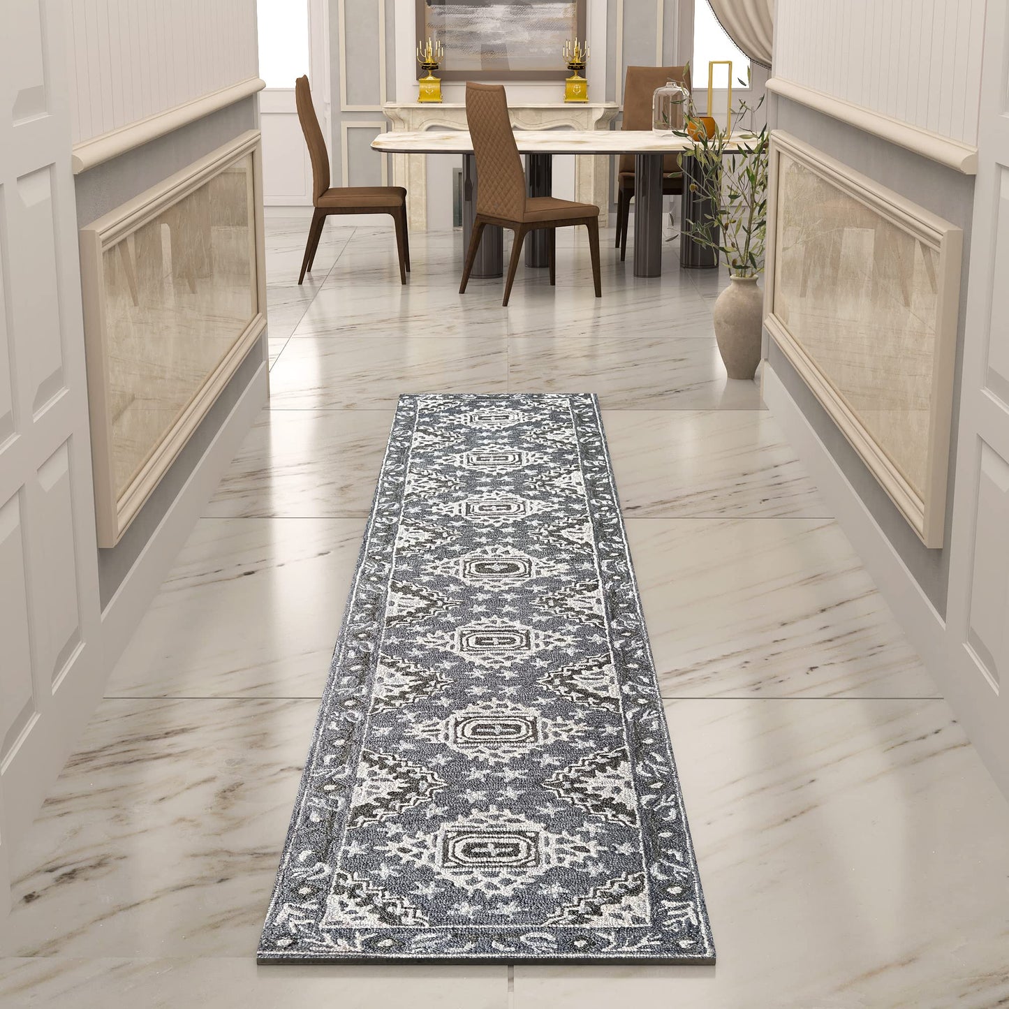 Premium Hand-Tufted Rug Made of 100% Wool - Wandering Star - 2x6 Feet