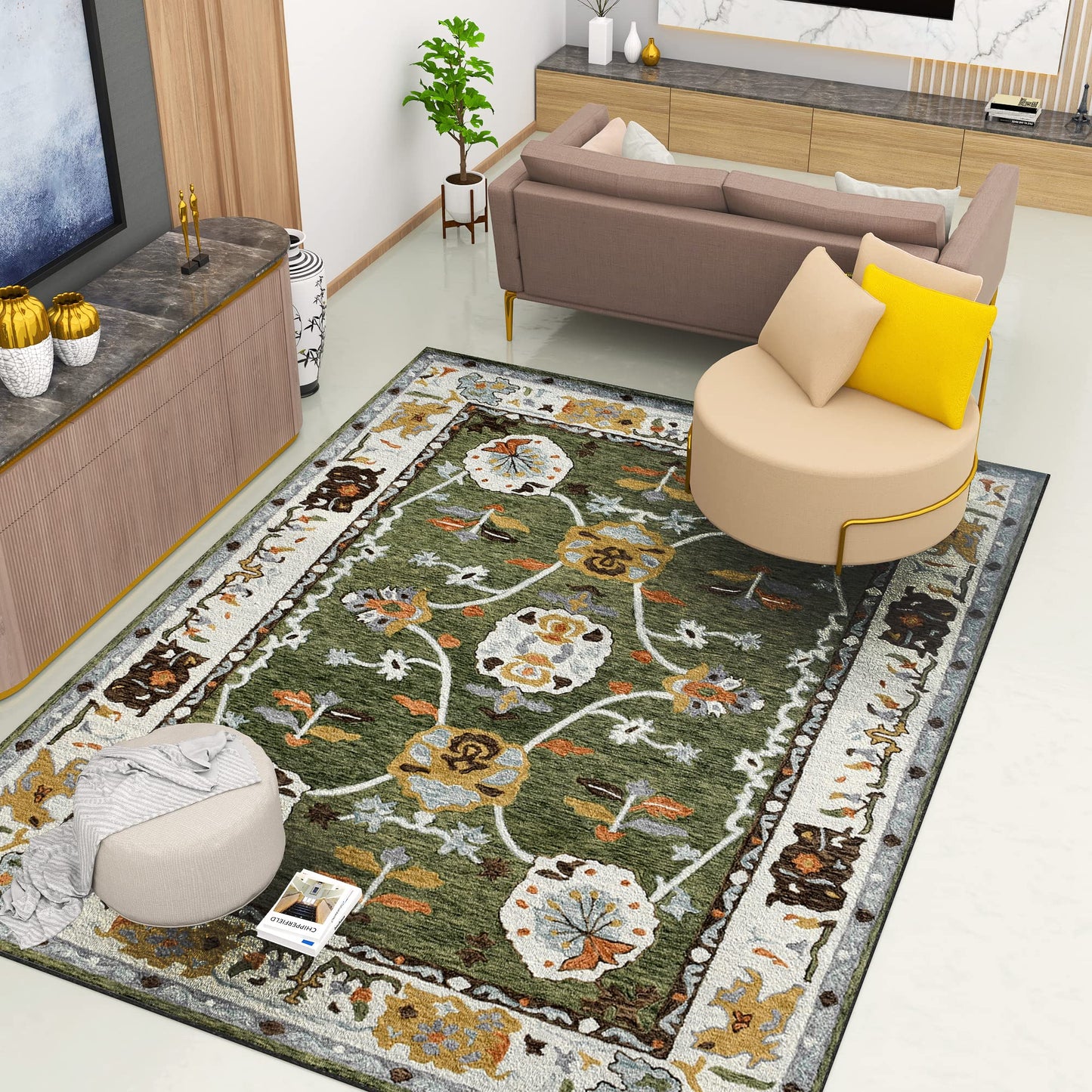 Premium Hand-Tufted Rug Made of 100% Wool - Spring Atlas - 8x10 Feet