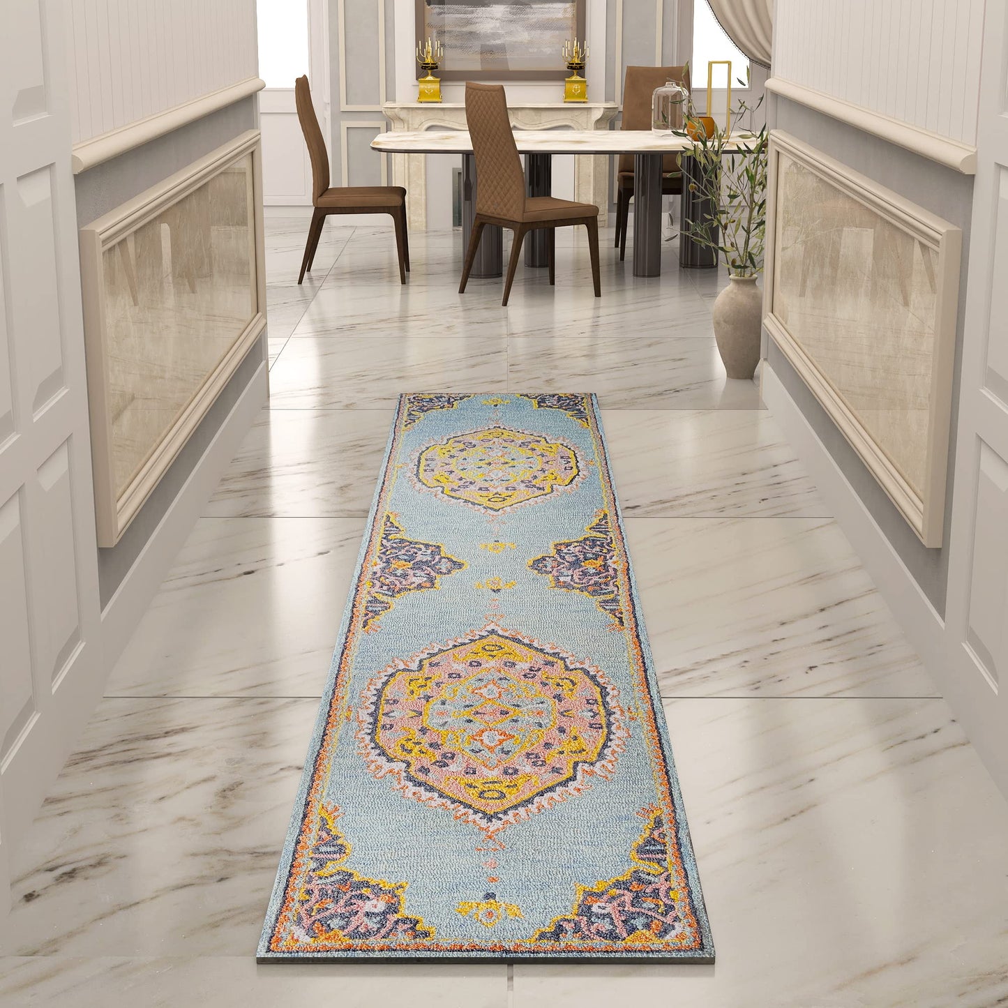 Premium Hand-Tufted Rug Made of 100% Wool - Shivanka - 2x8 Feet