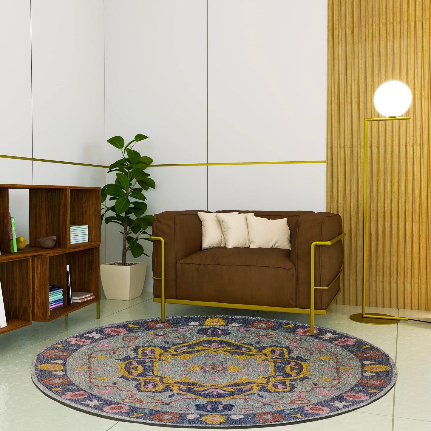Premium Hand-Tufted Rug Made of 100% Wool - Royal Realm - 5x5 Feet