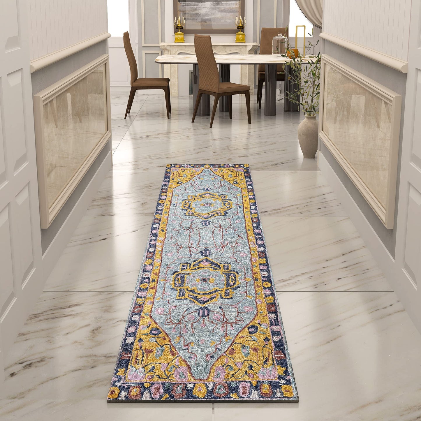 Premium Hand-Tufted Rug Made of 100% Wool - Royal Realm - 2x10 Feet