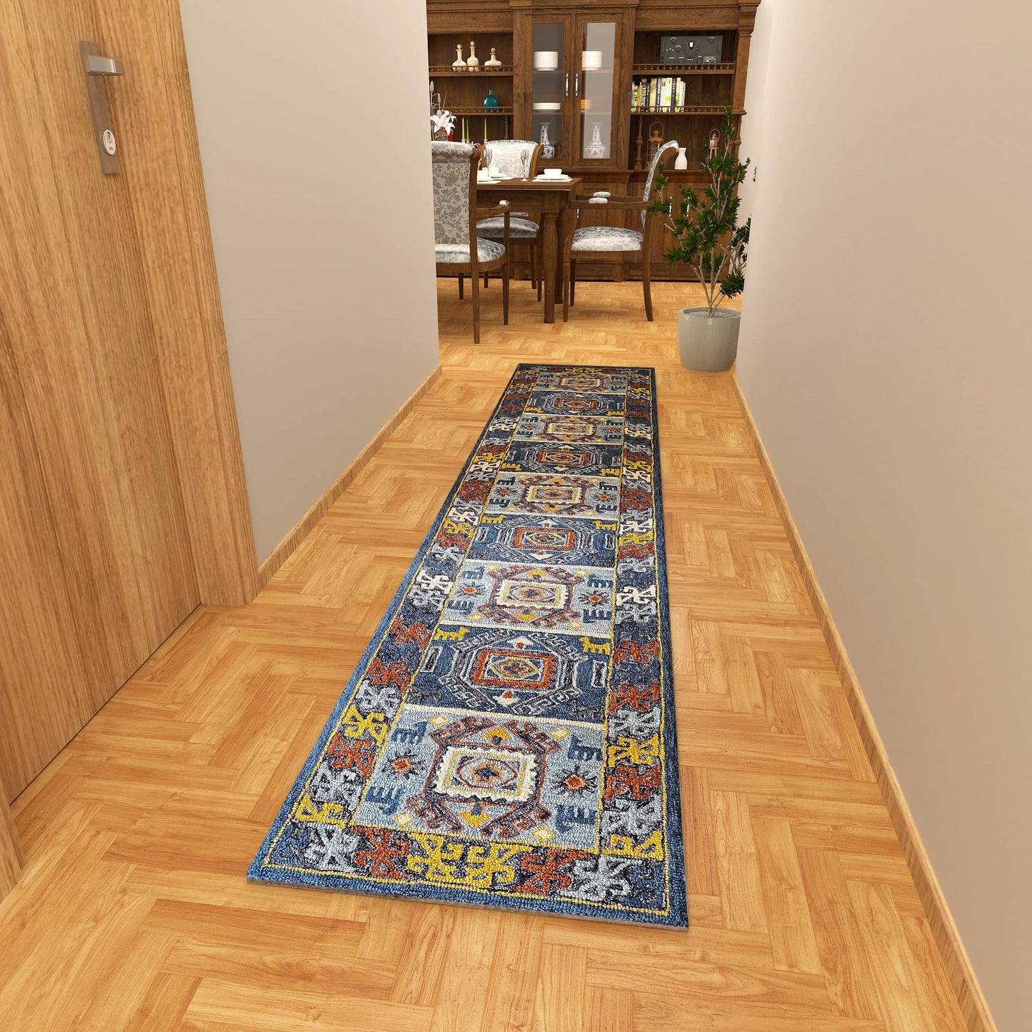 Premium Hand-Tufted Rug Made of 100% Wool - Inca Fable - 2x10 Feet