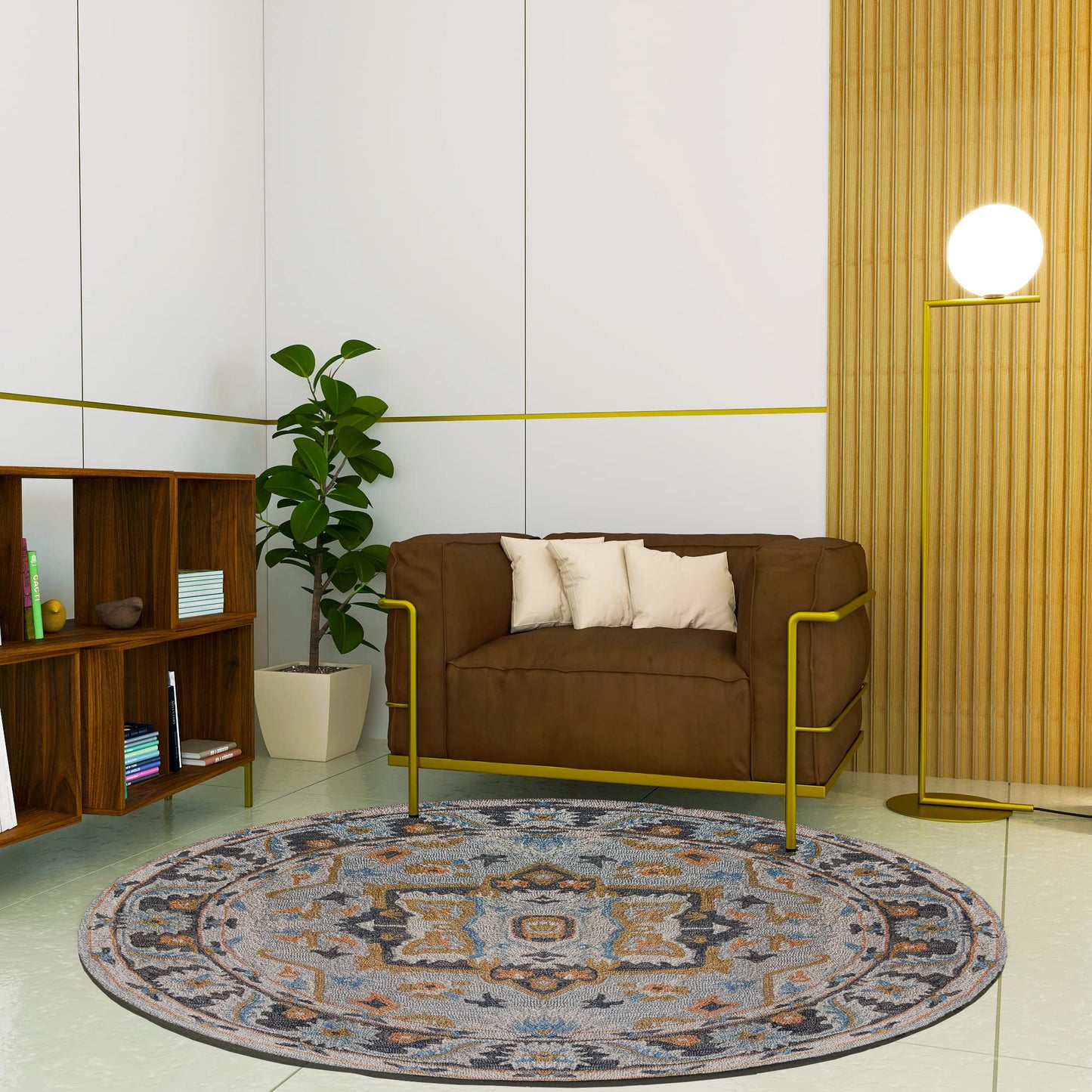 Premium Hand-Tufted Rug Made of 100% Wool - Northern Tale - 5x5 Feet