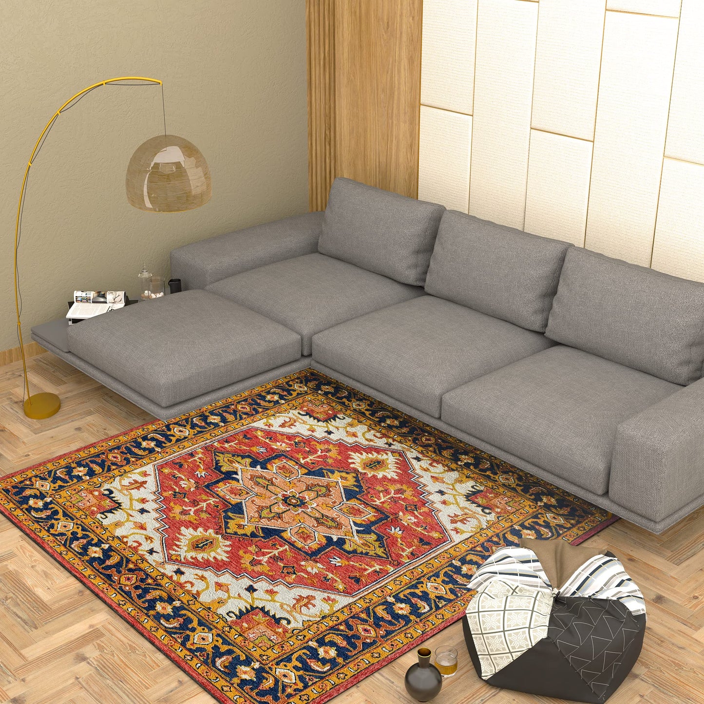 Premium Hand-Tufted Rug Made of 100% Wool - Maras Palace - 6x6 Feet