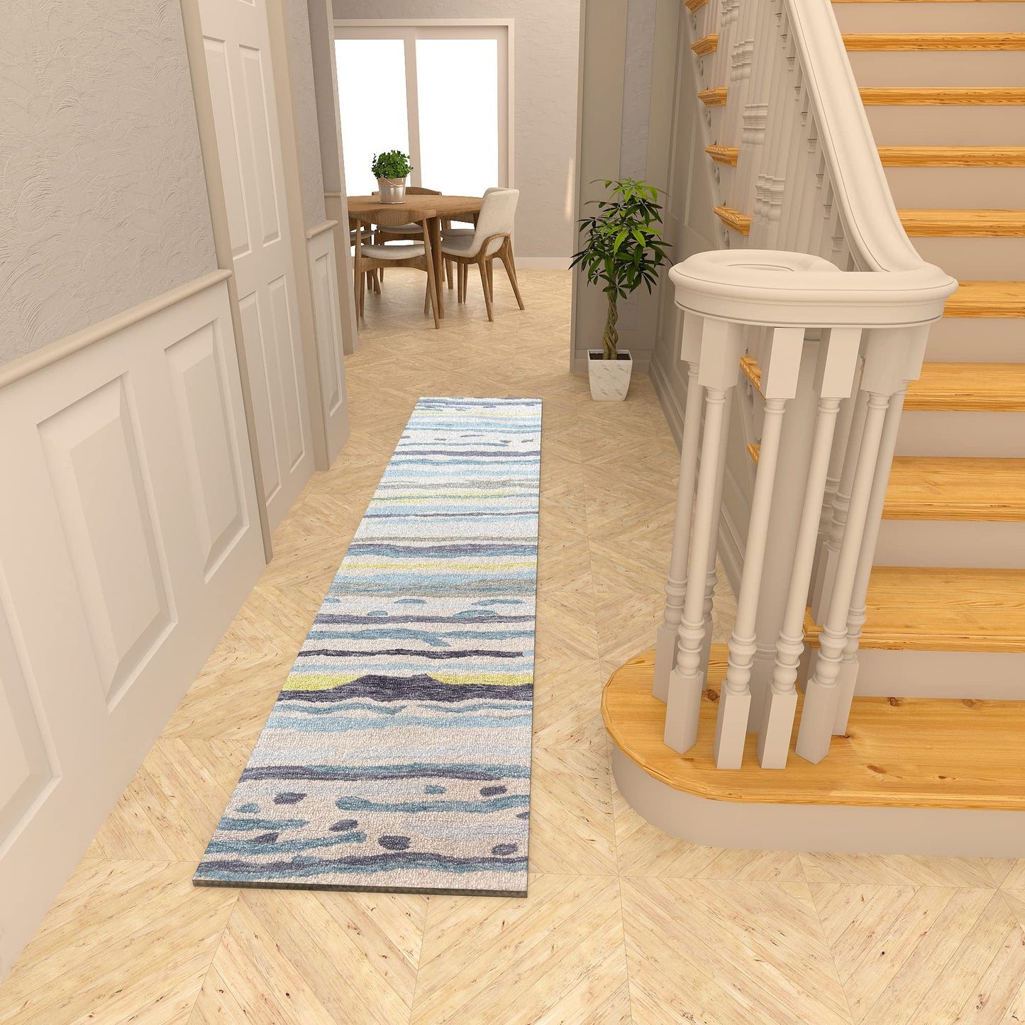 Premium Hand-Tufted Rug Made of 100% Wool - Winter Coast - 2x10 Feet