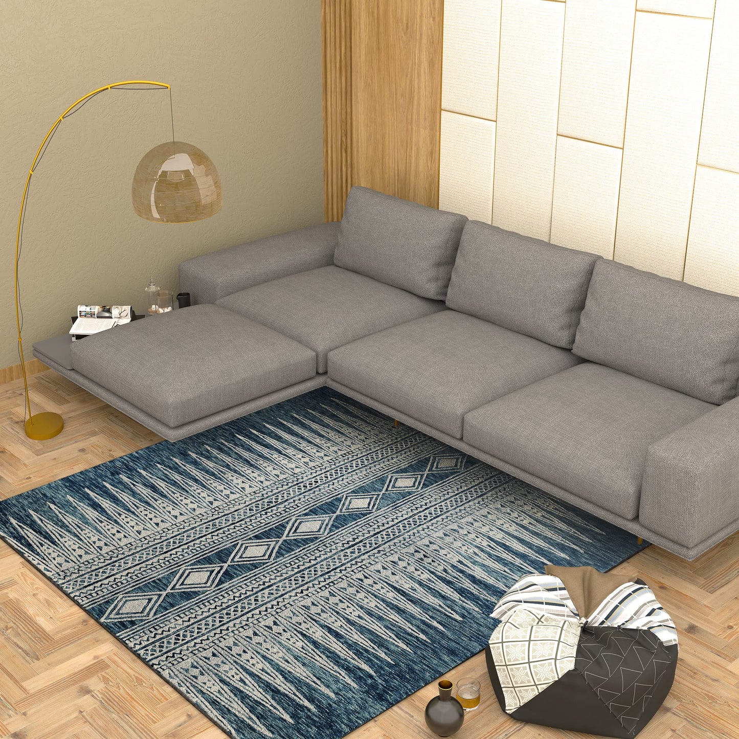 Premium Hand-Tufted Rug Made of 100% Wool - Native Path - 6x6 Feet