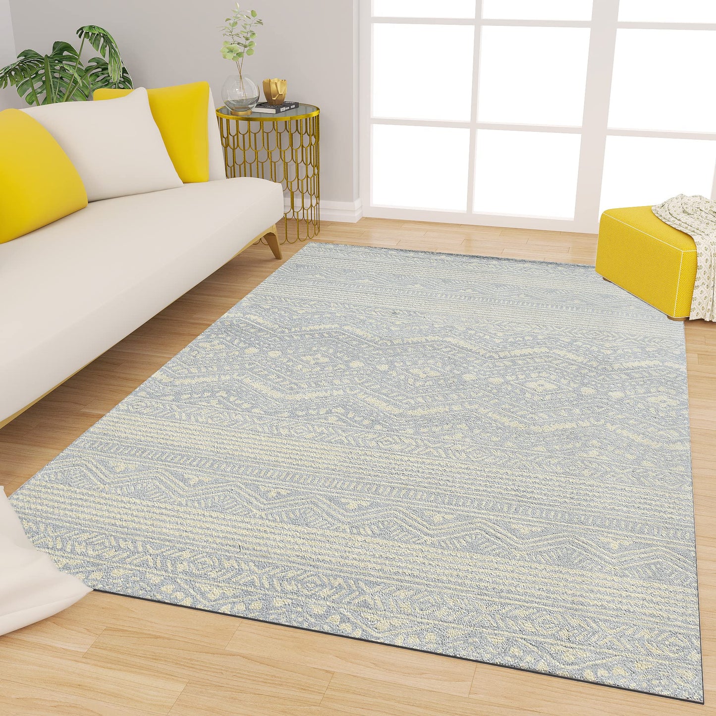 Premium Hand-Tufted Rug Made of 100% Wool - Morning Mist - 3x5 Feet