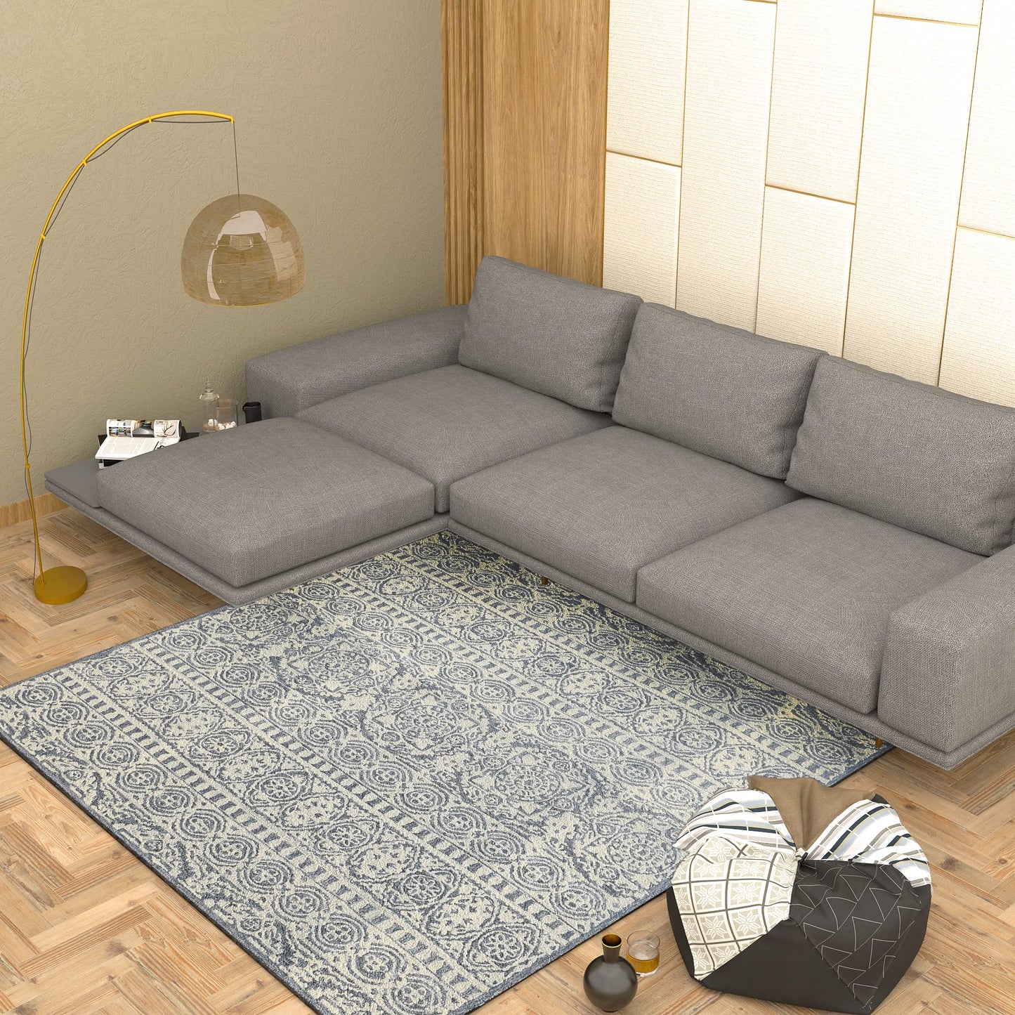 Premium Hand-Tufted Rug Made of 100% Wool - Relic Light - 8x10 Feet
