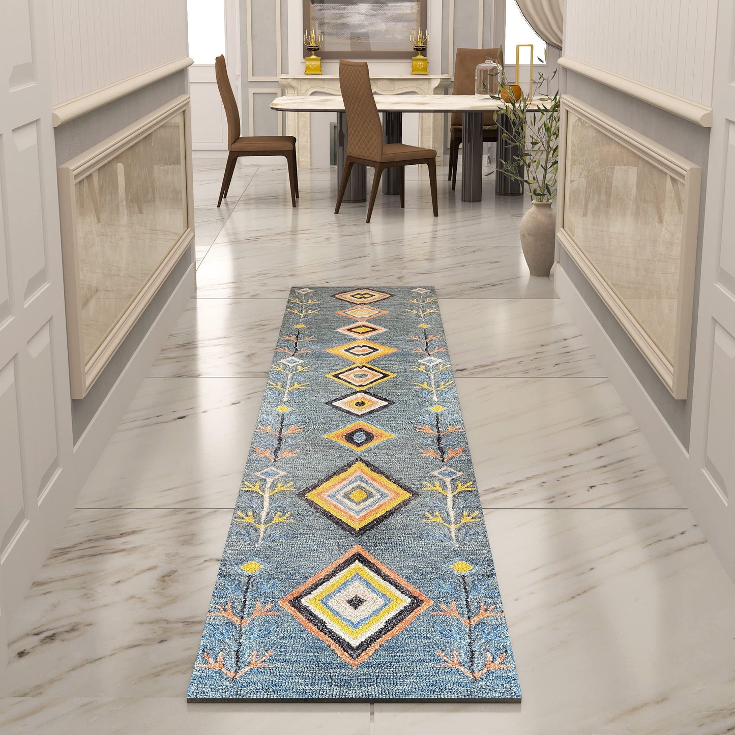 Premium Hand-Tufted Rug Made of 100% Wool - Tundra - 2x8 Feet