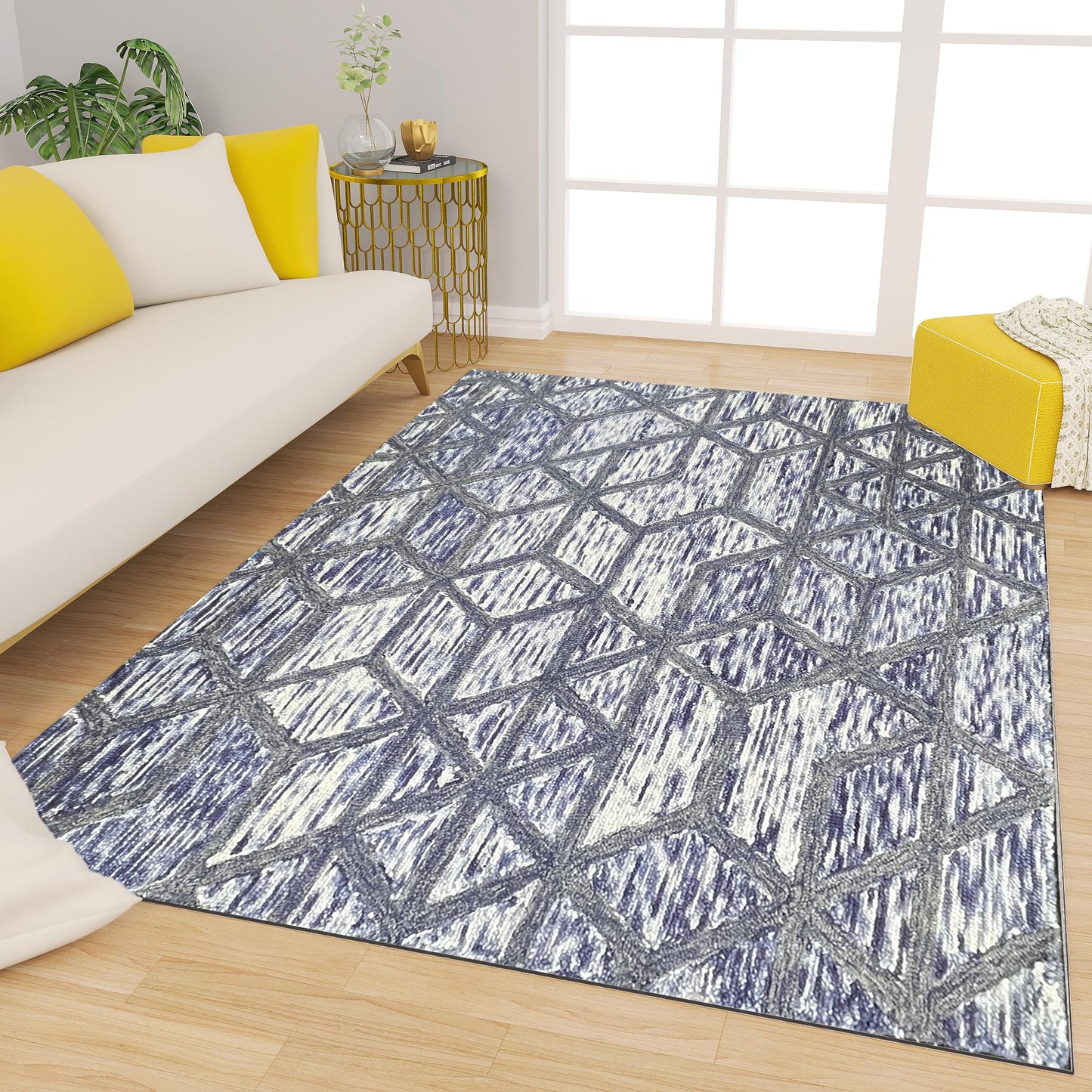 Premium Hand-Tufted Rug Made of 100% Wool - Artic Crystal - 4x6 Feet