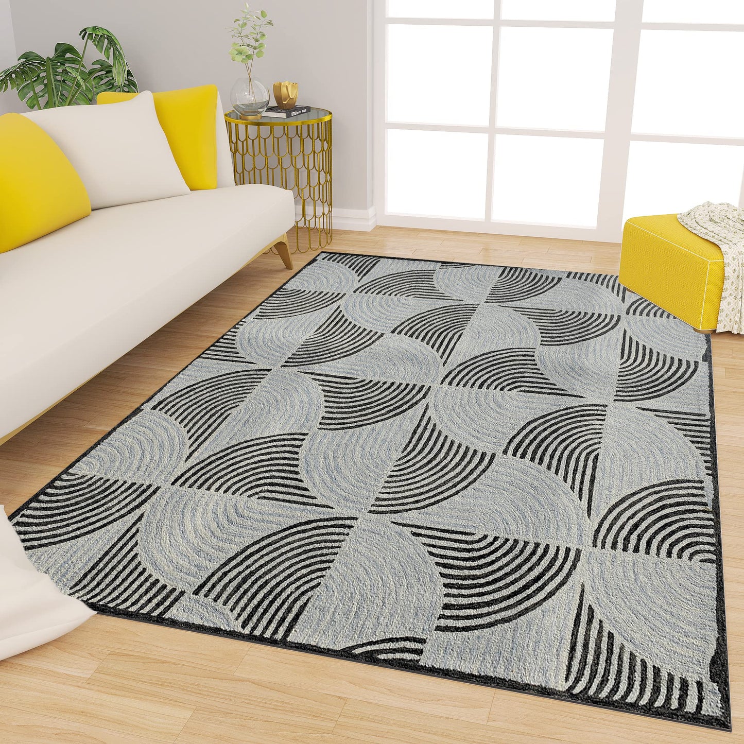 Premium Hand-Tufted Rug Made of 100% Wool - Mono Loops - 3x5 Feet