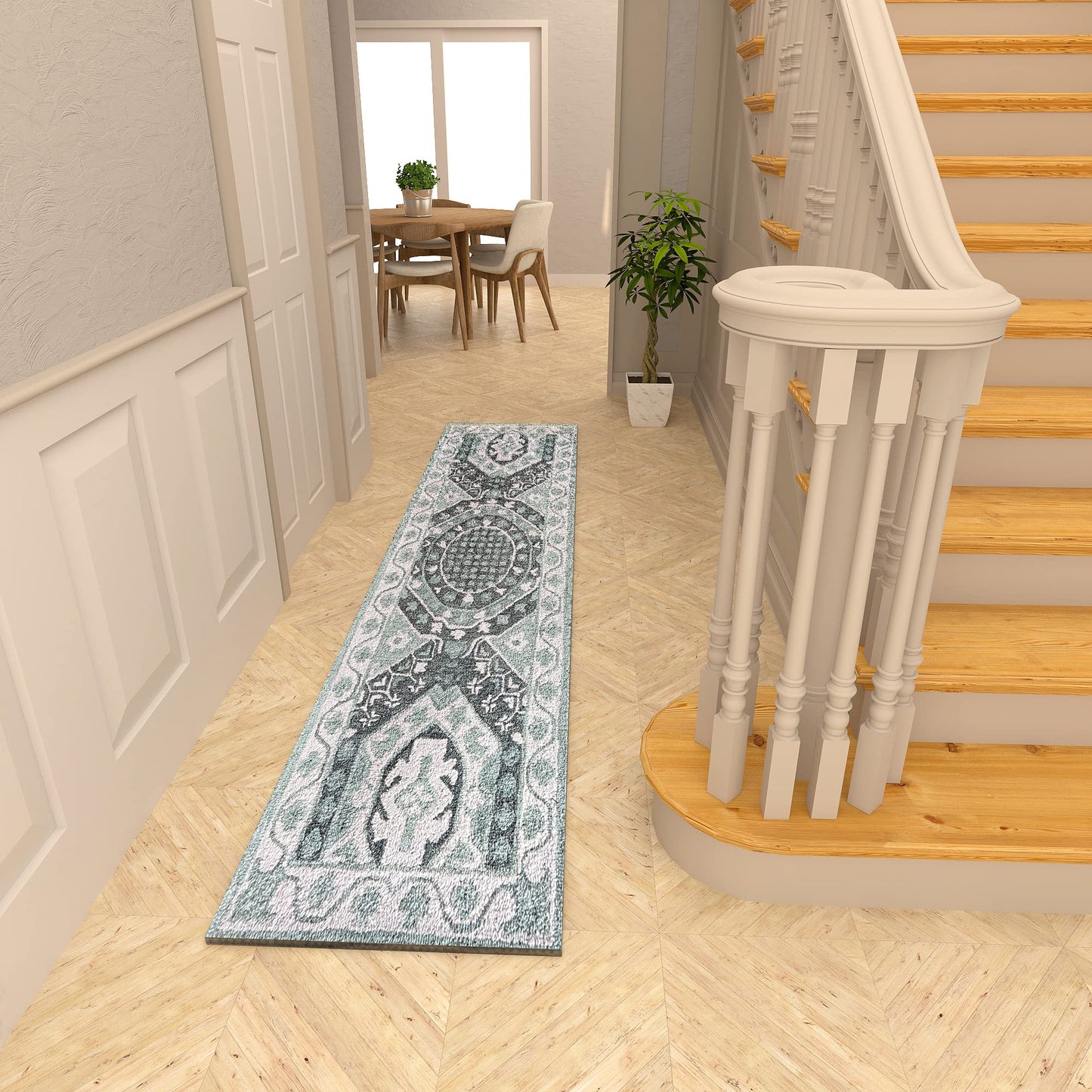 Premium Hand-Tufted Rug Made of 100% Wool - Castilo - 2x10 Feet