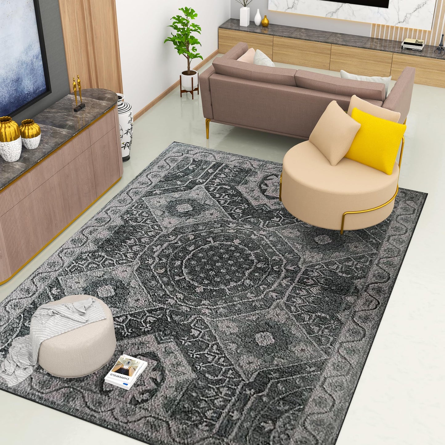 Premium Hand-Tufted Rug Made of 100% Wool - Castilo - 8x10 Feet