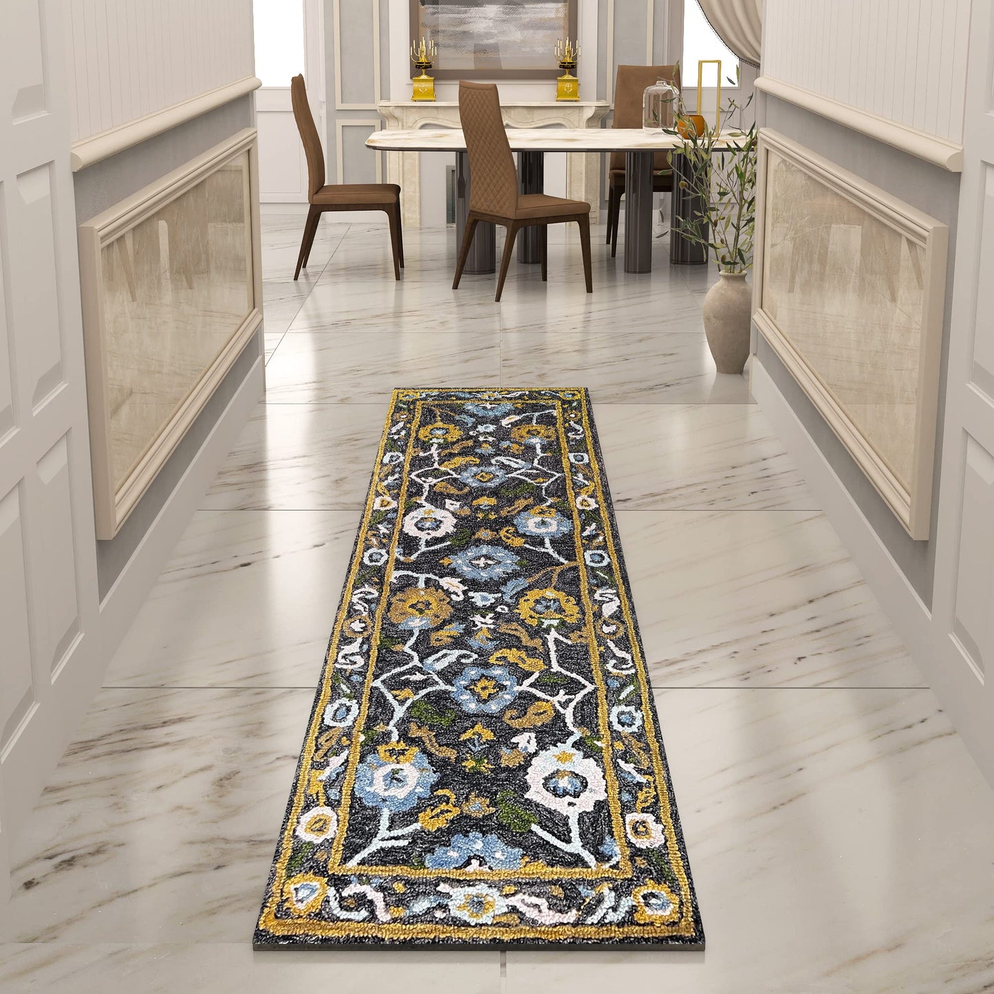 Premium Hand-Tufted Rug Made of 100% Wool - Old Country - 2x8 Feet