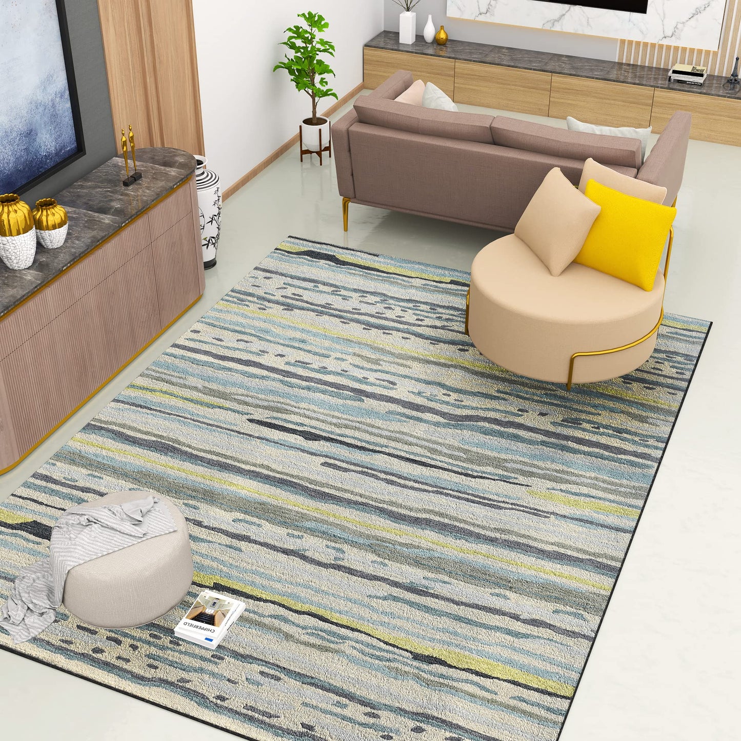 Premium Hand-Tufted Rug Made of 100% Wool - Winter Coast - 8x10 Feet