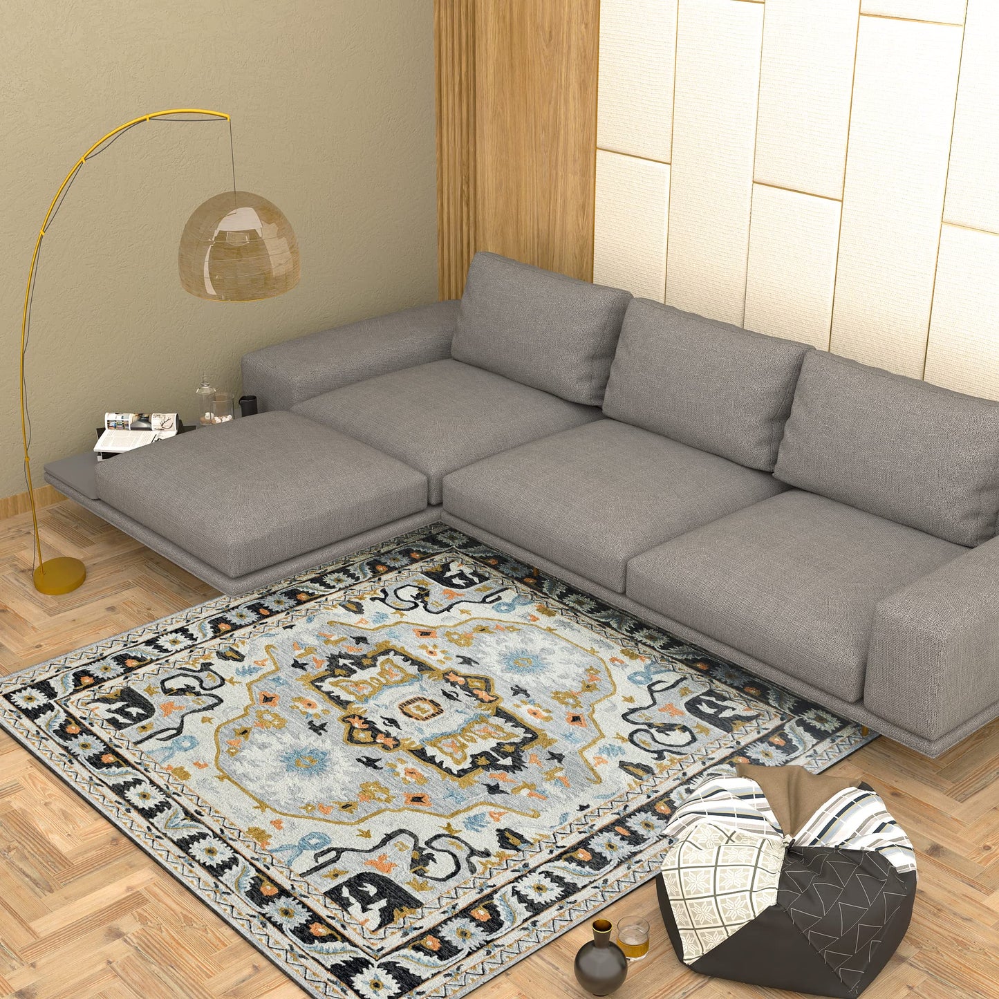 Premium Hand-Tufted Rug Made of 100% Wool - Northern Tale - 6x6 Feet