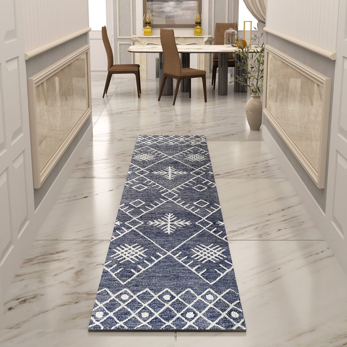 Premium Hand-Tufted Rug Made of 100% Wool - Snowfall - 2x6 Feet