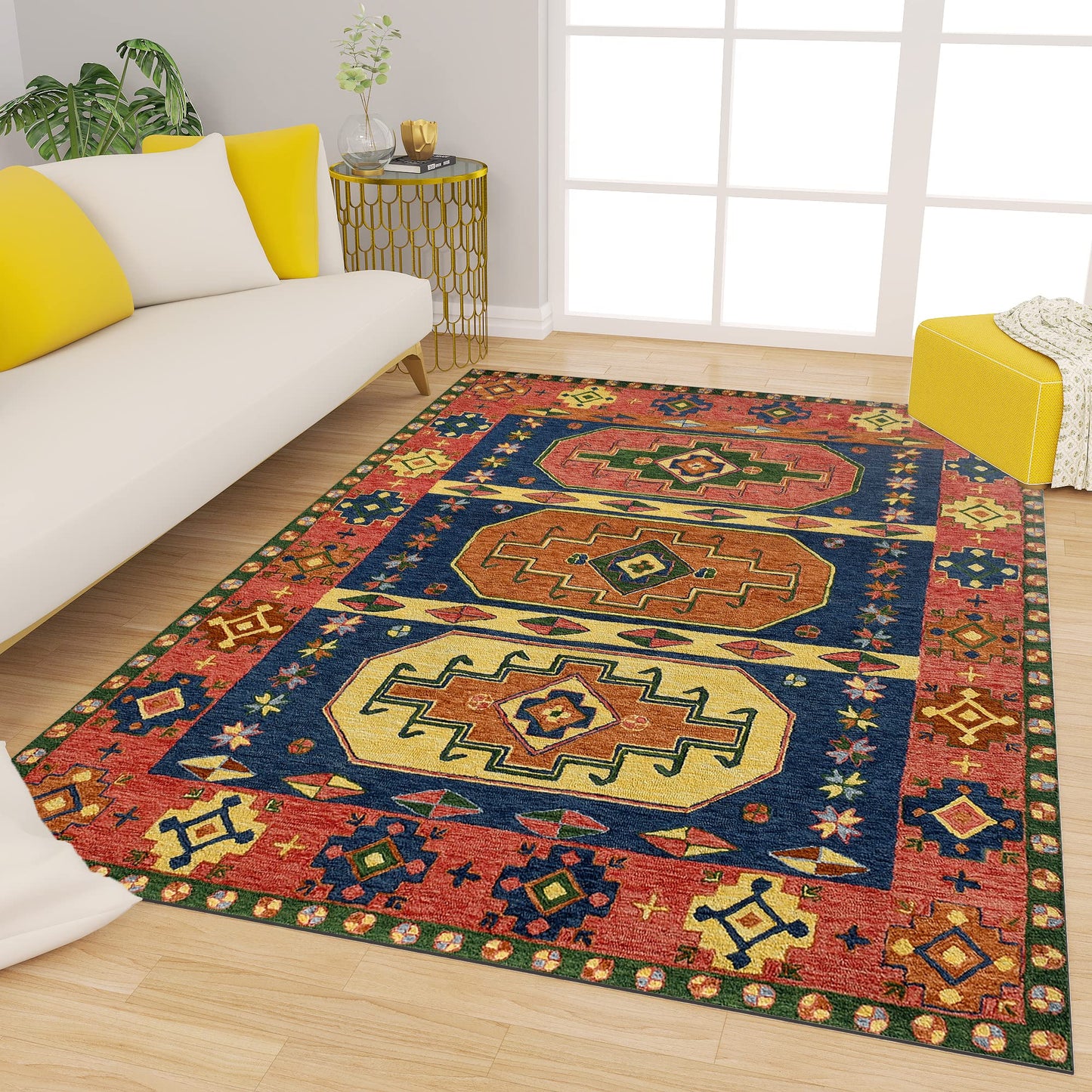 Premium Hand-Tufted Rug Made of 100% Wool - Inca Myth - 5x8 Feet