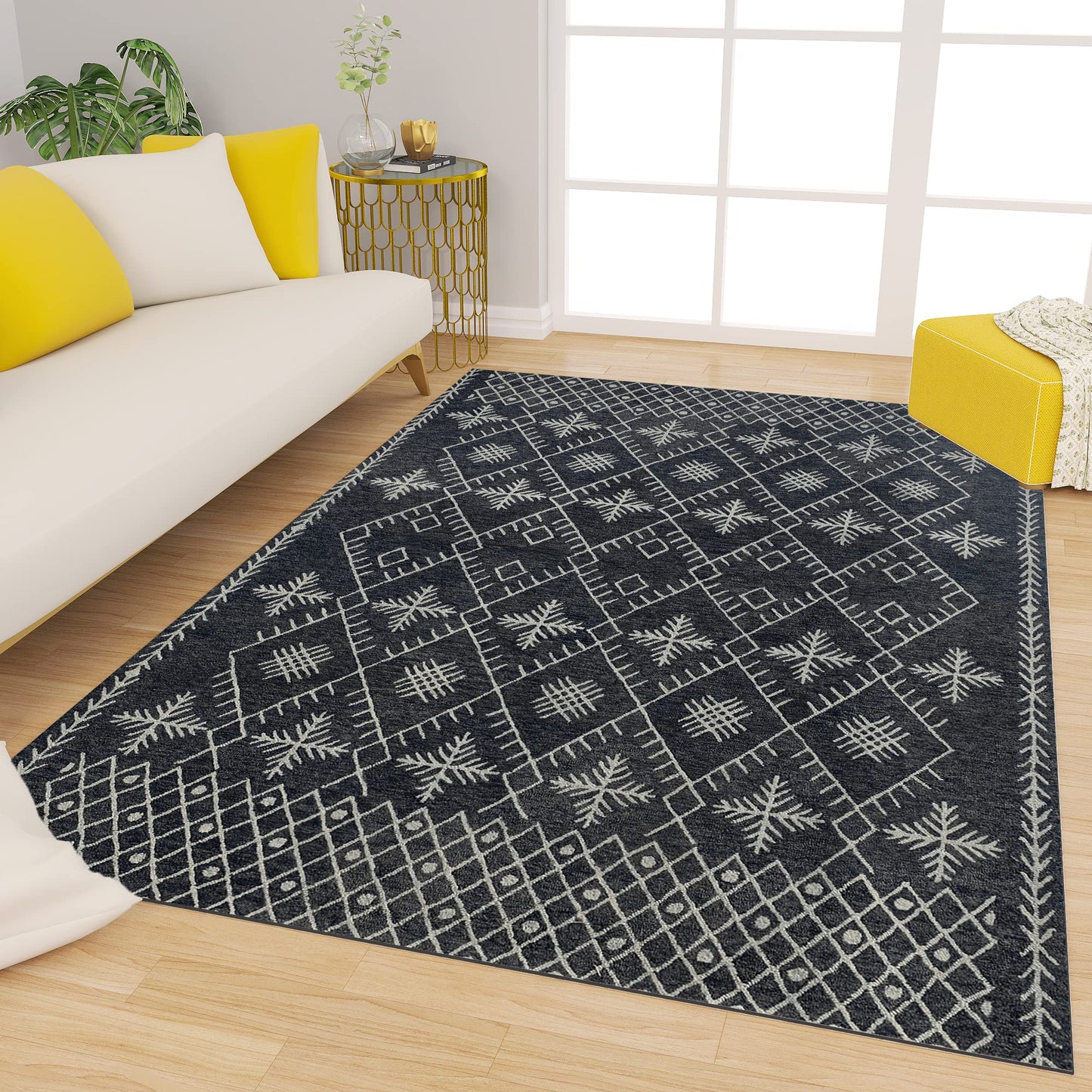 Premium Hand-Tufted Rug Made of 100% Wool - Snowfall - 6x9 Feet