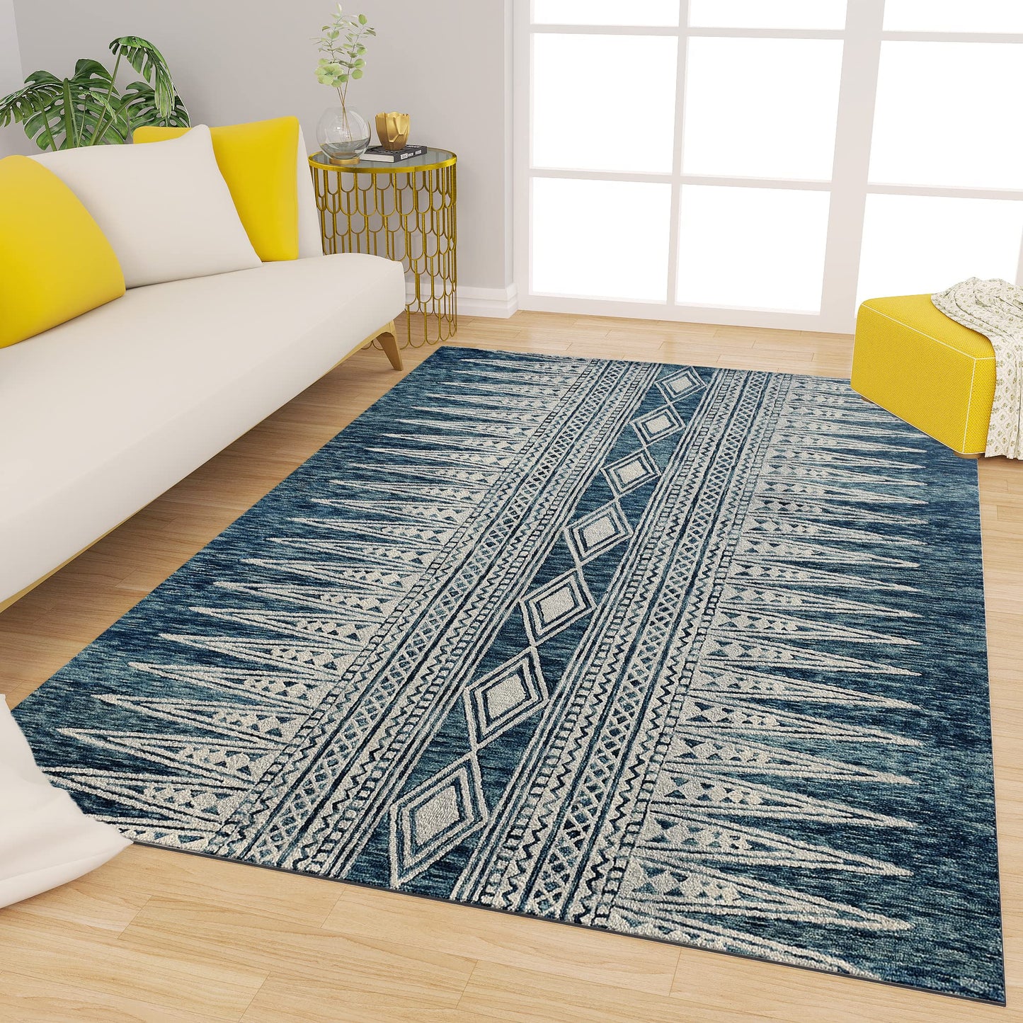 Premium Hand-Tufted Rug Made of 100% Wool - Native Path - 4x6 Feet
