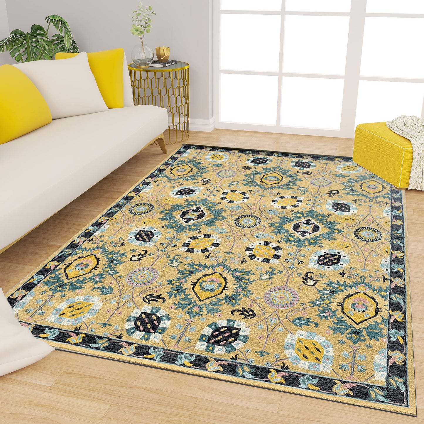 Premium Hand-Tufted Rug Made of 100% Wool - Cankiri Garden - 6x9 Feet