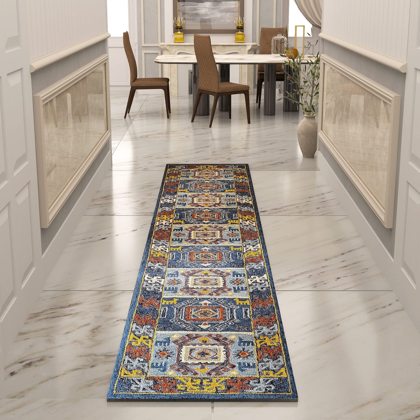 Premium Hand-Tufted Rug Made of 100% Wool - Inca Fable - 2x6 Feet