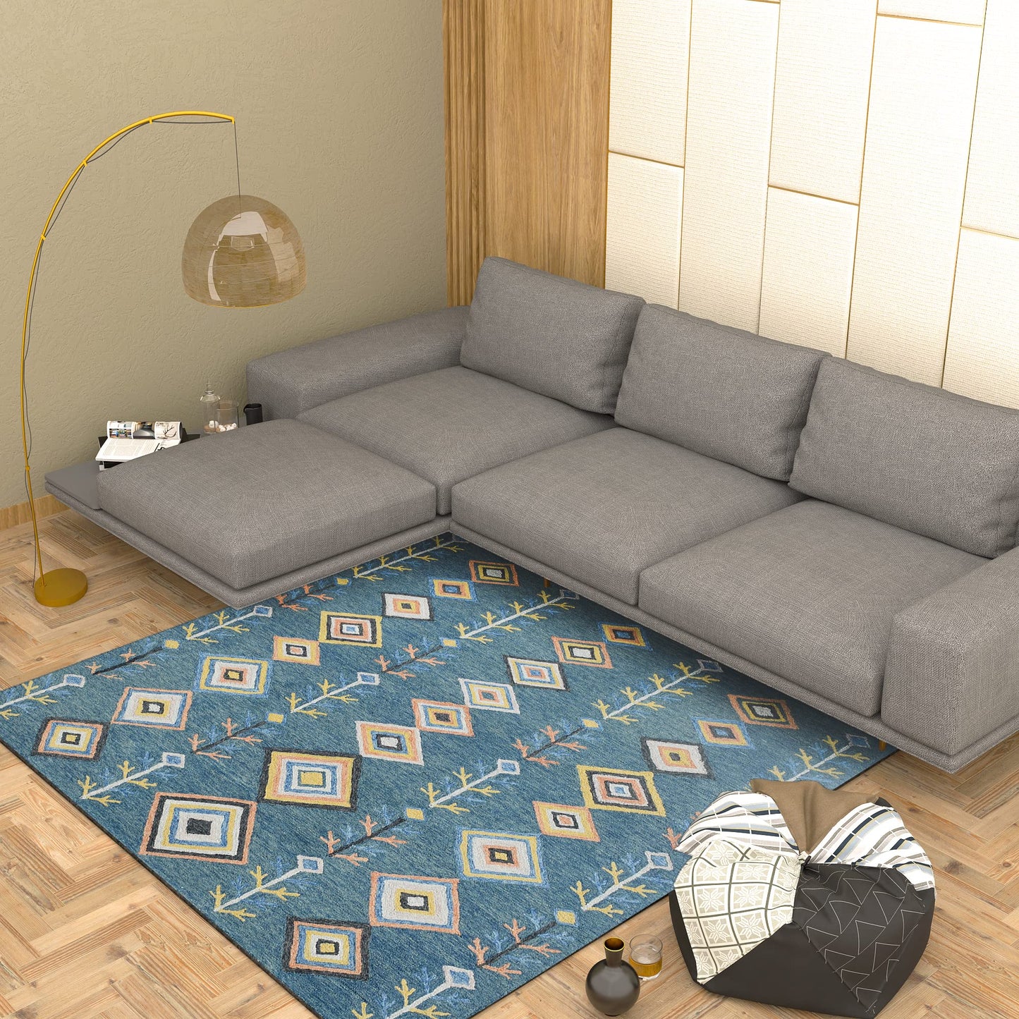 Premium Hand-Tufted Rug Made of 100% Wool - Tundra - 6x6 Feet