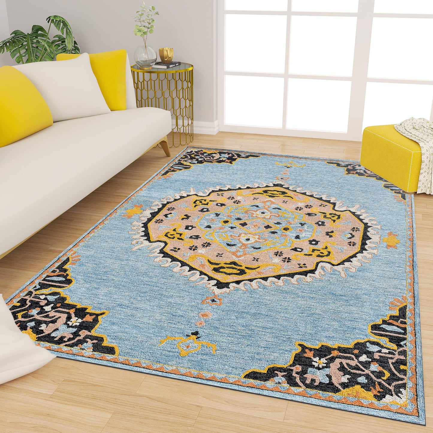 Premium Hand-Tufted Rug Made of 100% Wool - Shivanka - 4x6 Feet
