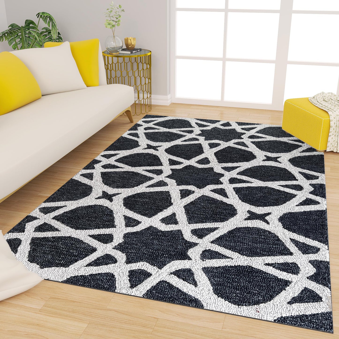 Premium Hand-Tufted Rug Made of 100% Wool - Ash Zellig - 6x9 Feet