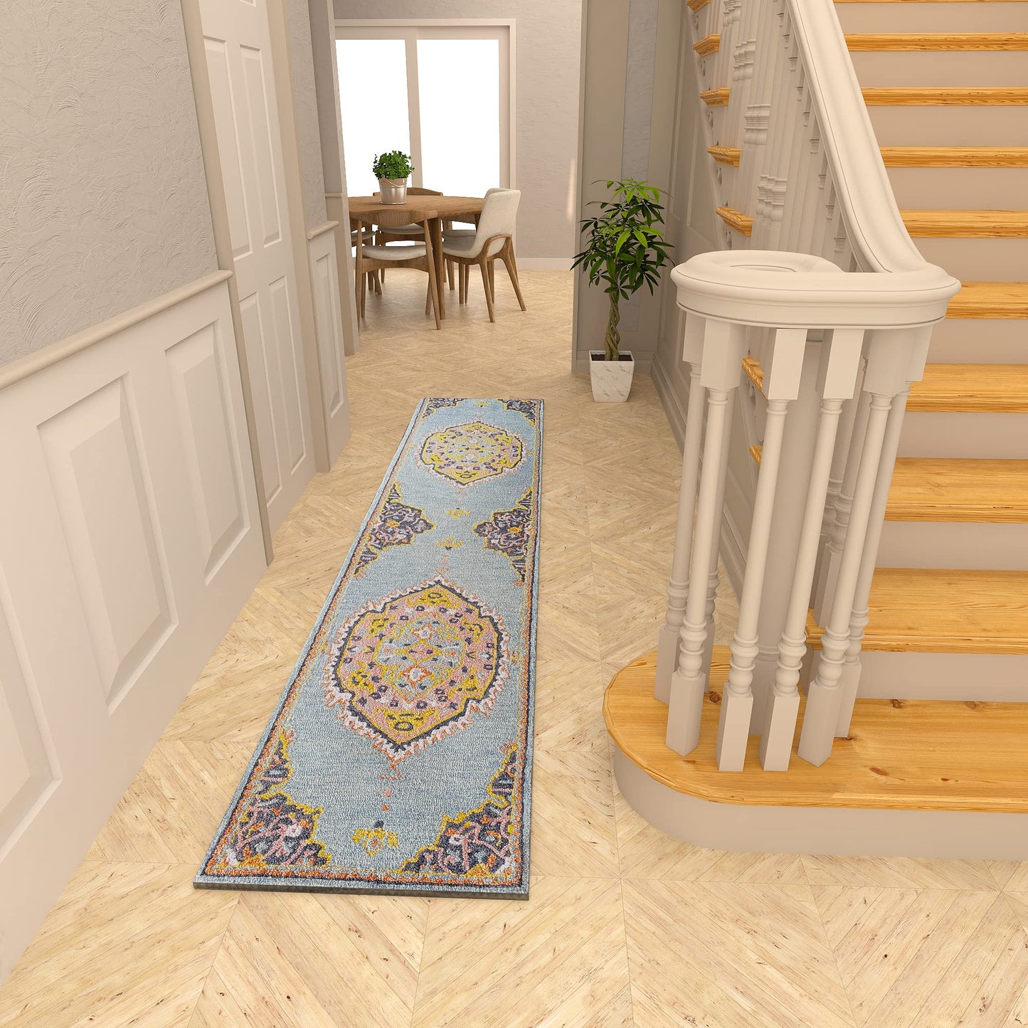 Premium Hand-Tufted Rug Made of 100% Wool - Shivanka - 2x10 Feet