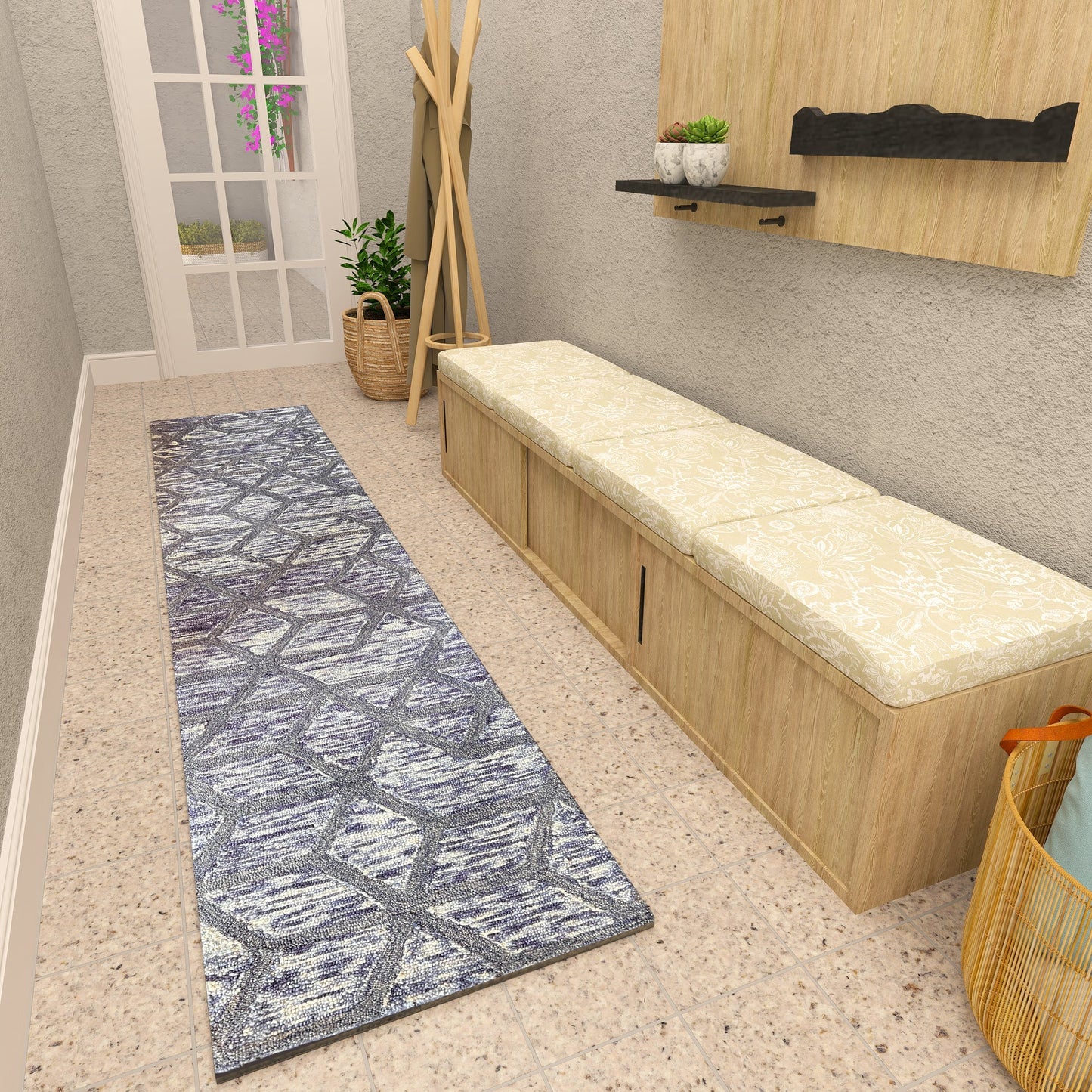 Premium Hand-Tufted Rug Made of 100% Wool - Artic Crystal - 2x10 Feet