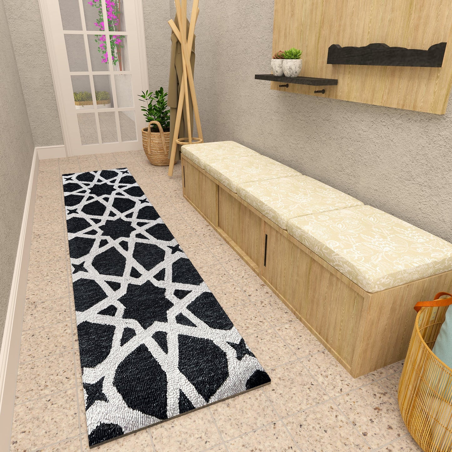 Premium Hand-Tufted Rug Made of 100% Wool - Ash Zellig - 2x8 Feet